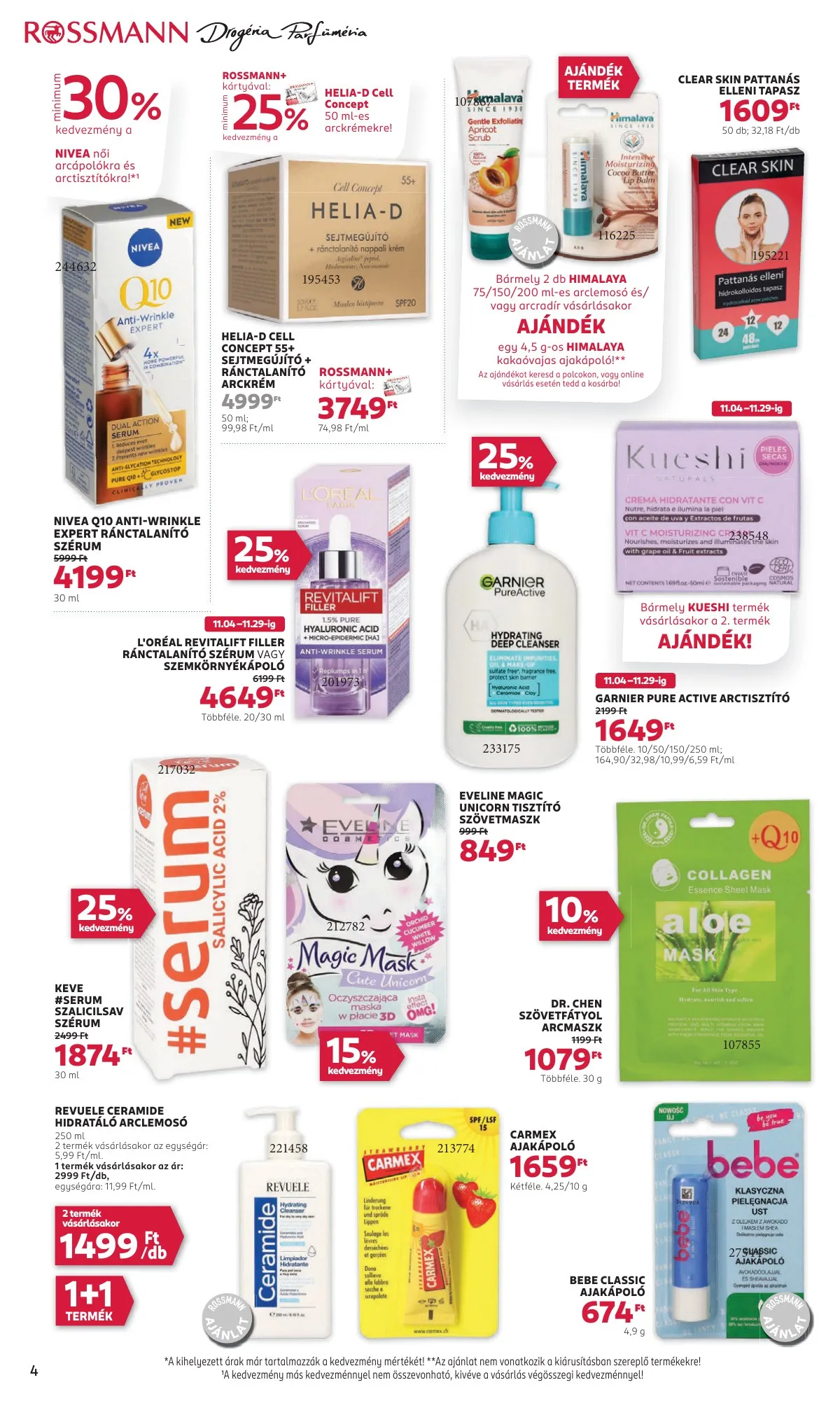 Rossmann akciós újság 11.18–11.29 – 4. oldal