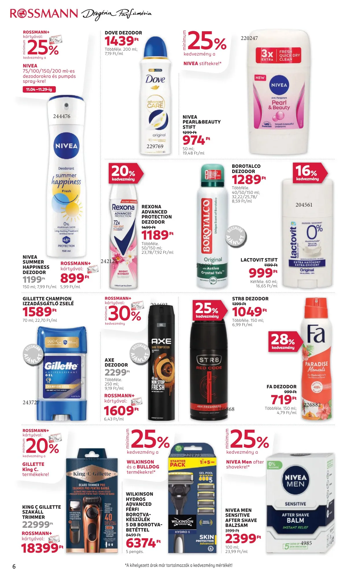 Rossmann akciós újság 11.18–11.29 – 6. oldal