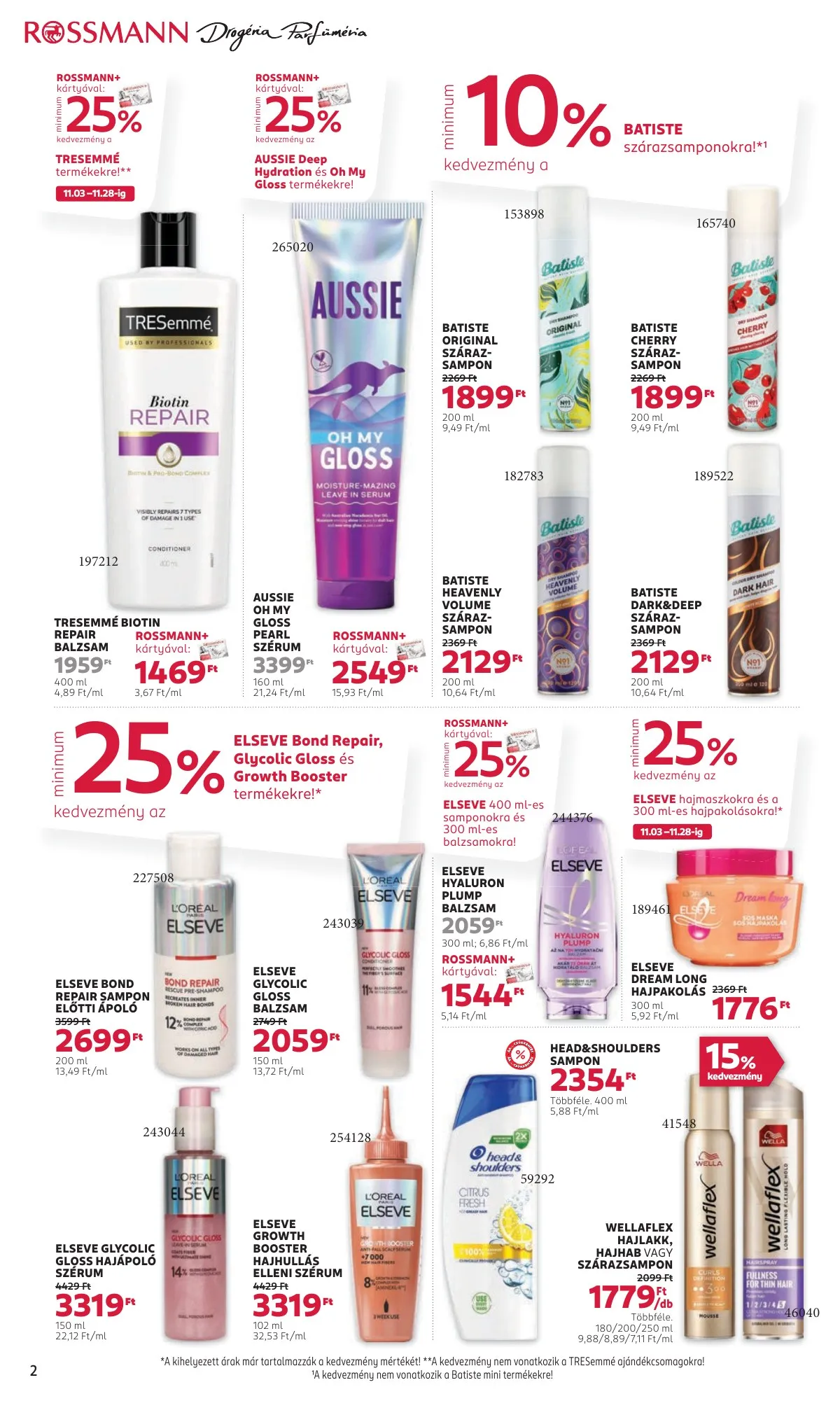 Rossmann akciós újság 11.17–11.28 – 2. oldal