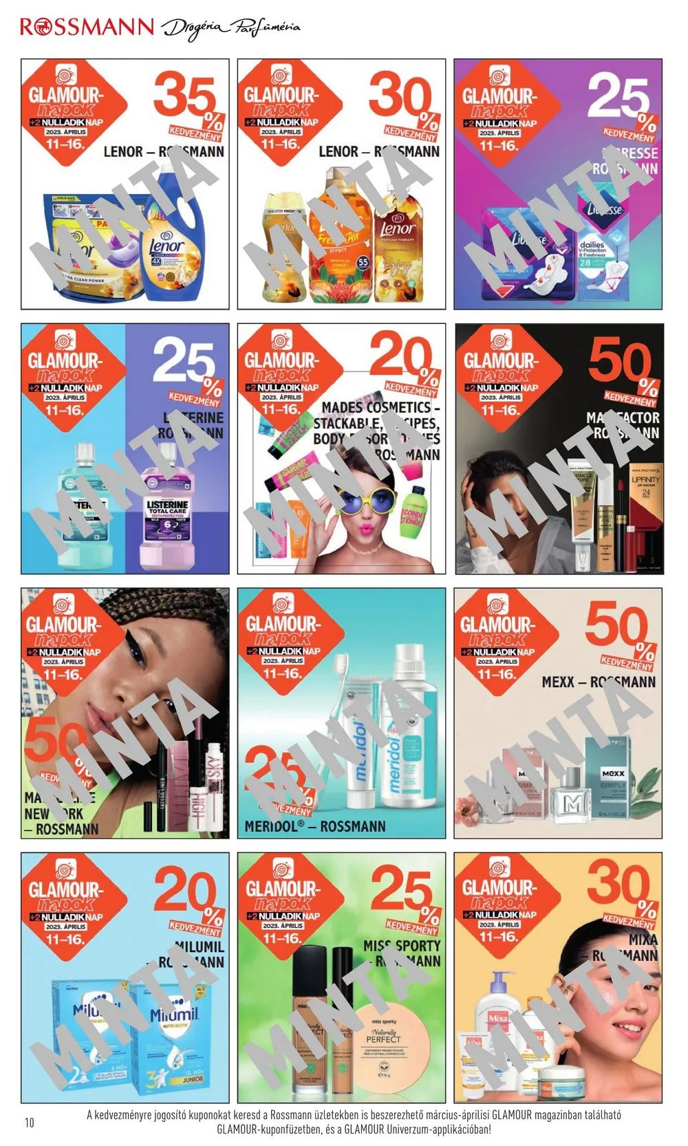 Rossmann akciós újság Glamour kuponok 04.11–04.16 – 10. oldal