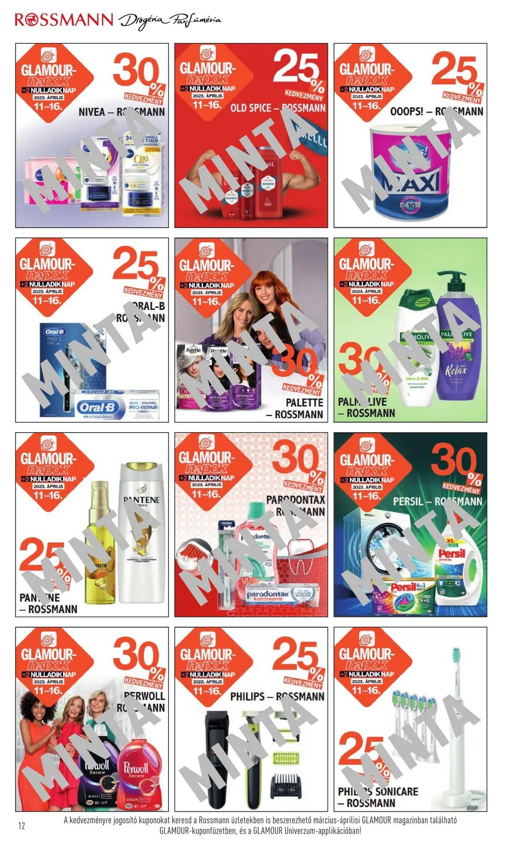 Rossmann akciós újság Glamour kuponok 04.11–04.16 – 12. oldal