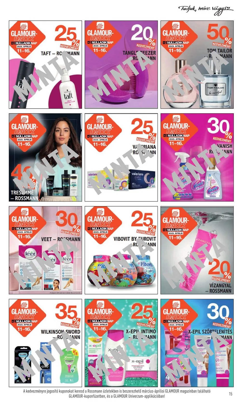 Rossmann akciós újság Glamour kuponok 04.11–04.16 – 15. oldal
