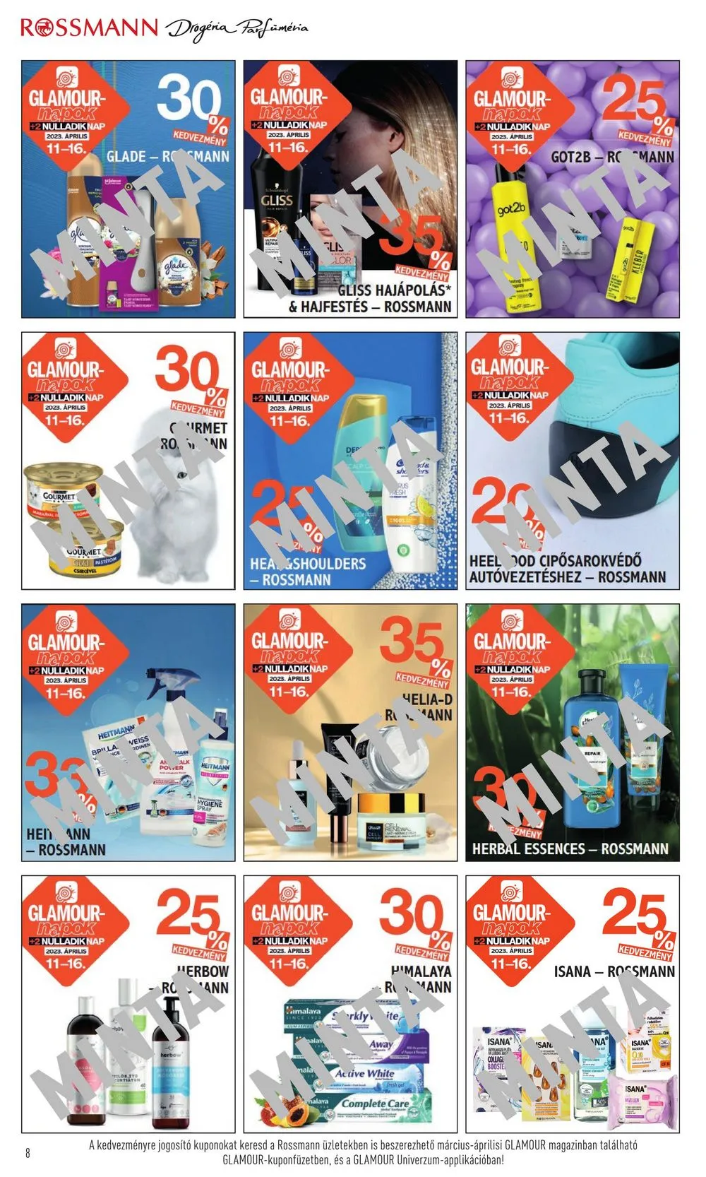 Rossmann akciós újság Glamour kuponok 04.11–04.16 – 8. oldal