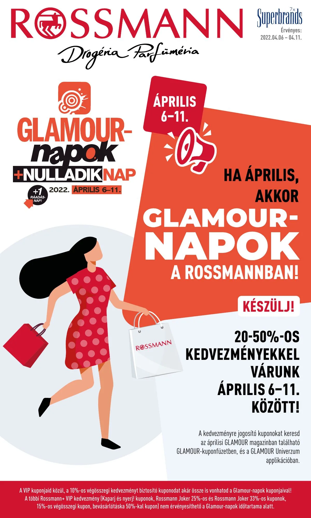 Rossmann akciós újság Glamour napok 04.06–04.11