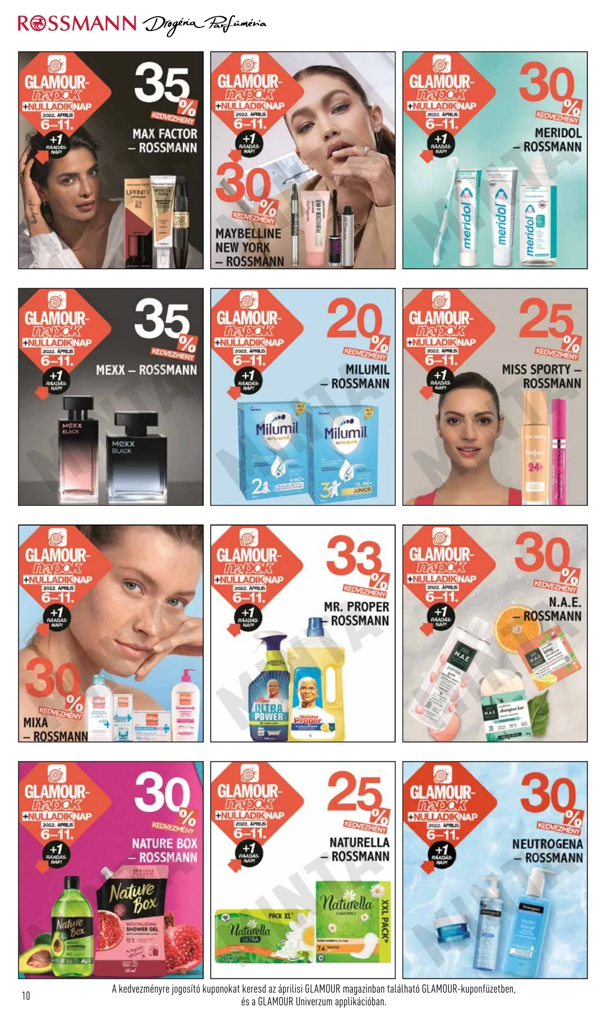 Rossmann akciós újság Glamour napok 04.06–04.11 – 10. oldal