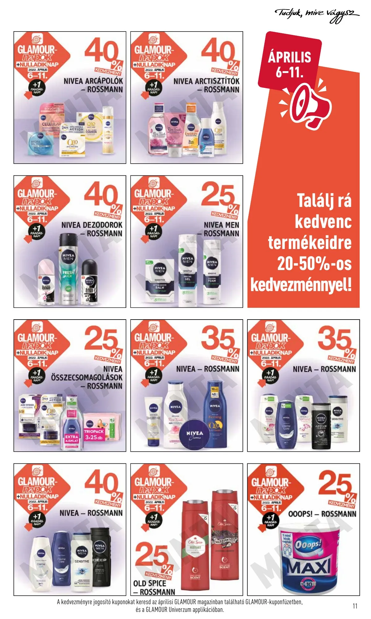 Rossmann akciós újság Glamour napok 04.06–04.11 – 11. oldal