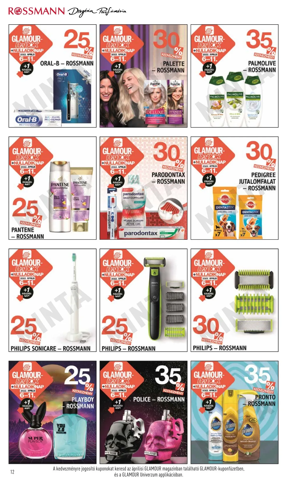 Rossmann akciós újság Glamour napok 04.06–04.11 – 12. oldal