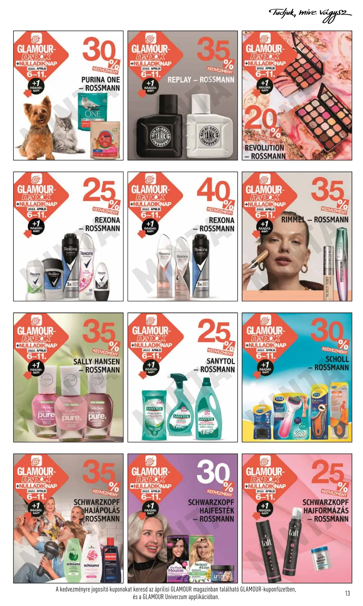 Rossmann akciós újság Glamour napok 04.06–04.11 – 13. oldal