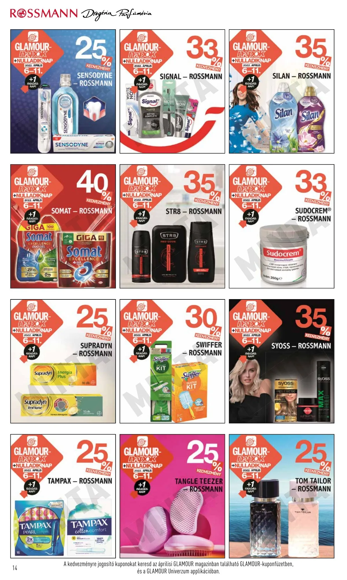 Rossmann akciós újság Glamour napok 04.06–04.11 – 14. oldal
