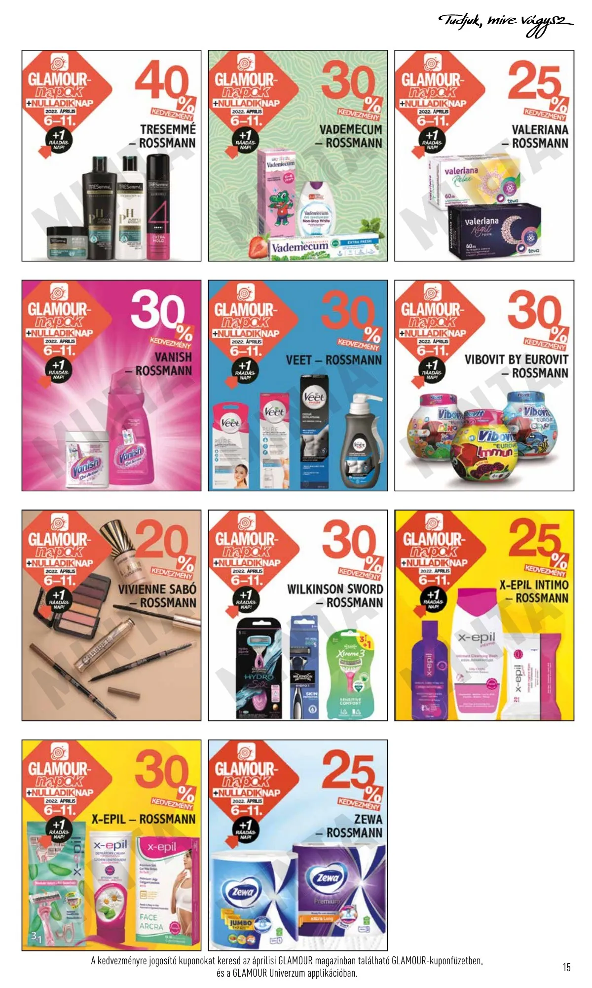 Rossmann akciós újság Glamour napok 04.06–04.11 – 15. oldal