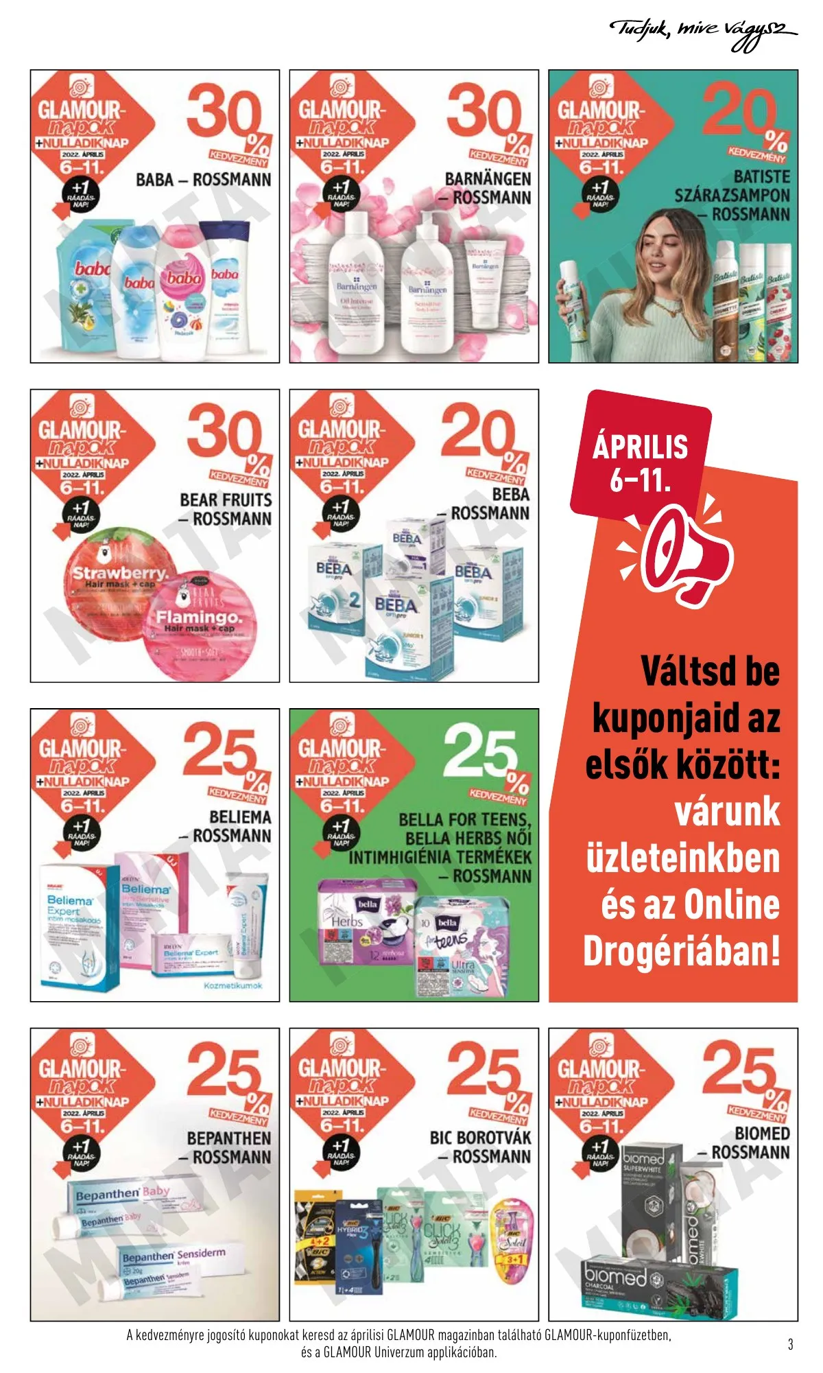Rossmann akciós újság Glamour napok 04.06–04.11 – 3. oldal