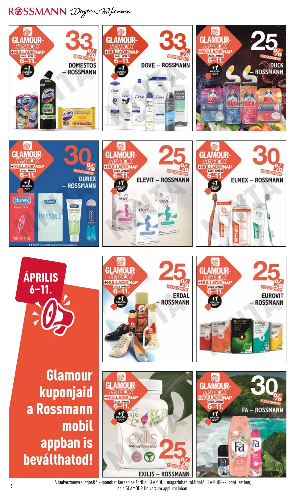 Rossmann akciós újság Glamour napok 04.06–04.11 – 6. oldal
