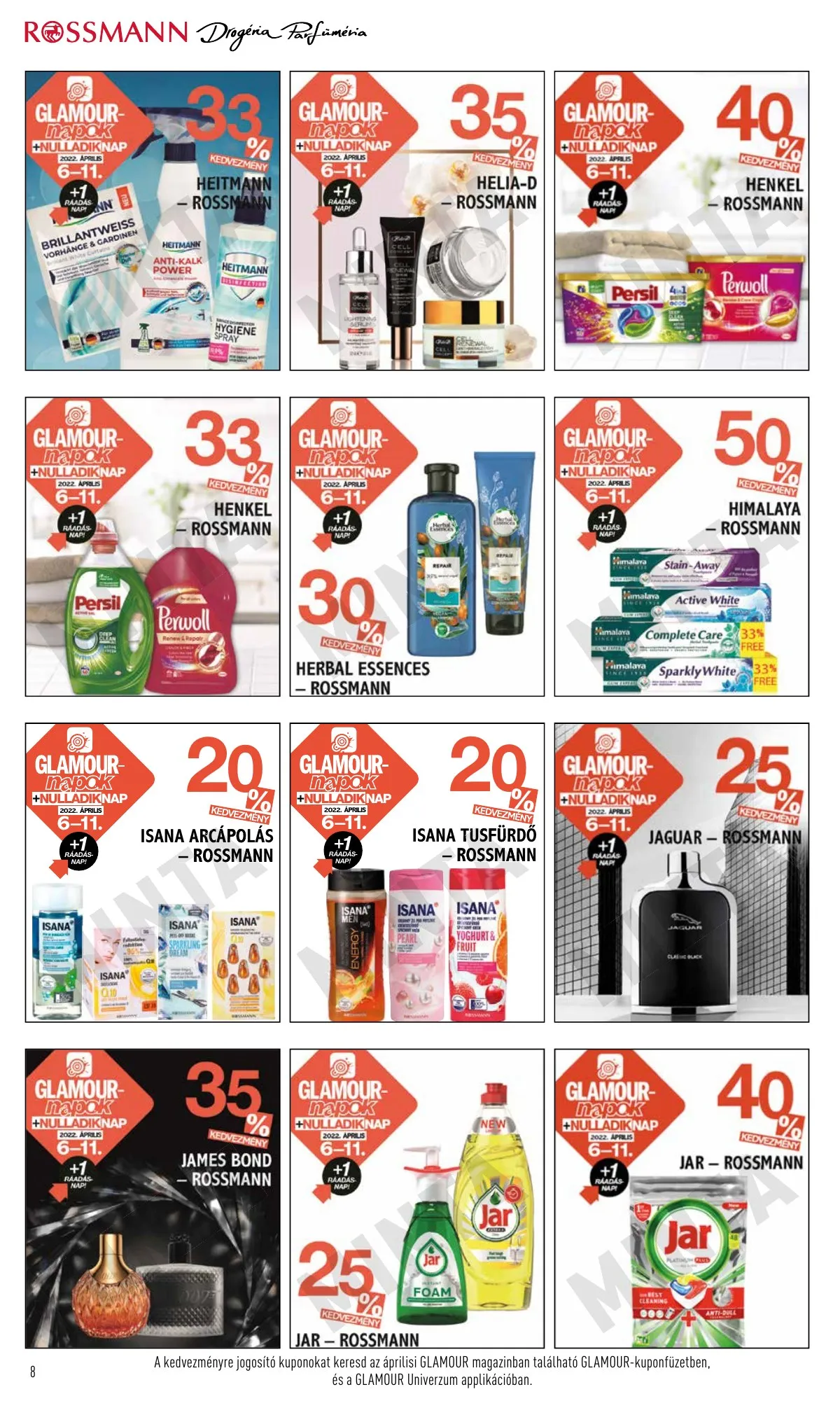 Rossmann akciós újság Glamour napok 04.06–04.11 – 8. oldal