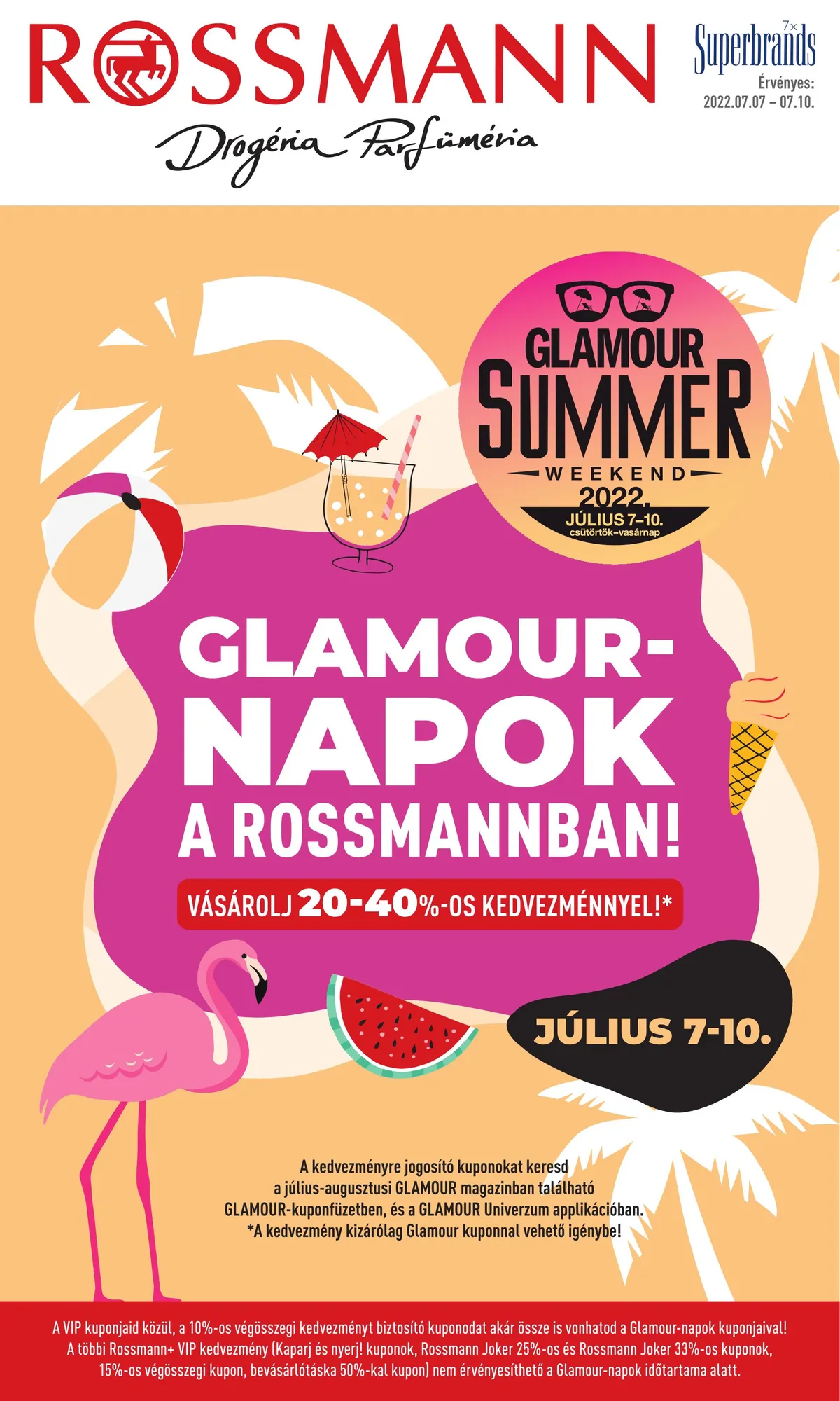Rossmann akciós újság Glamour napok 07.07–07.10