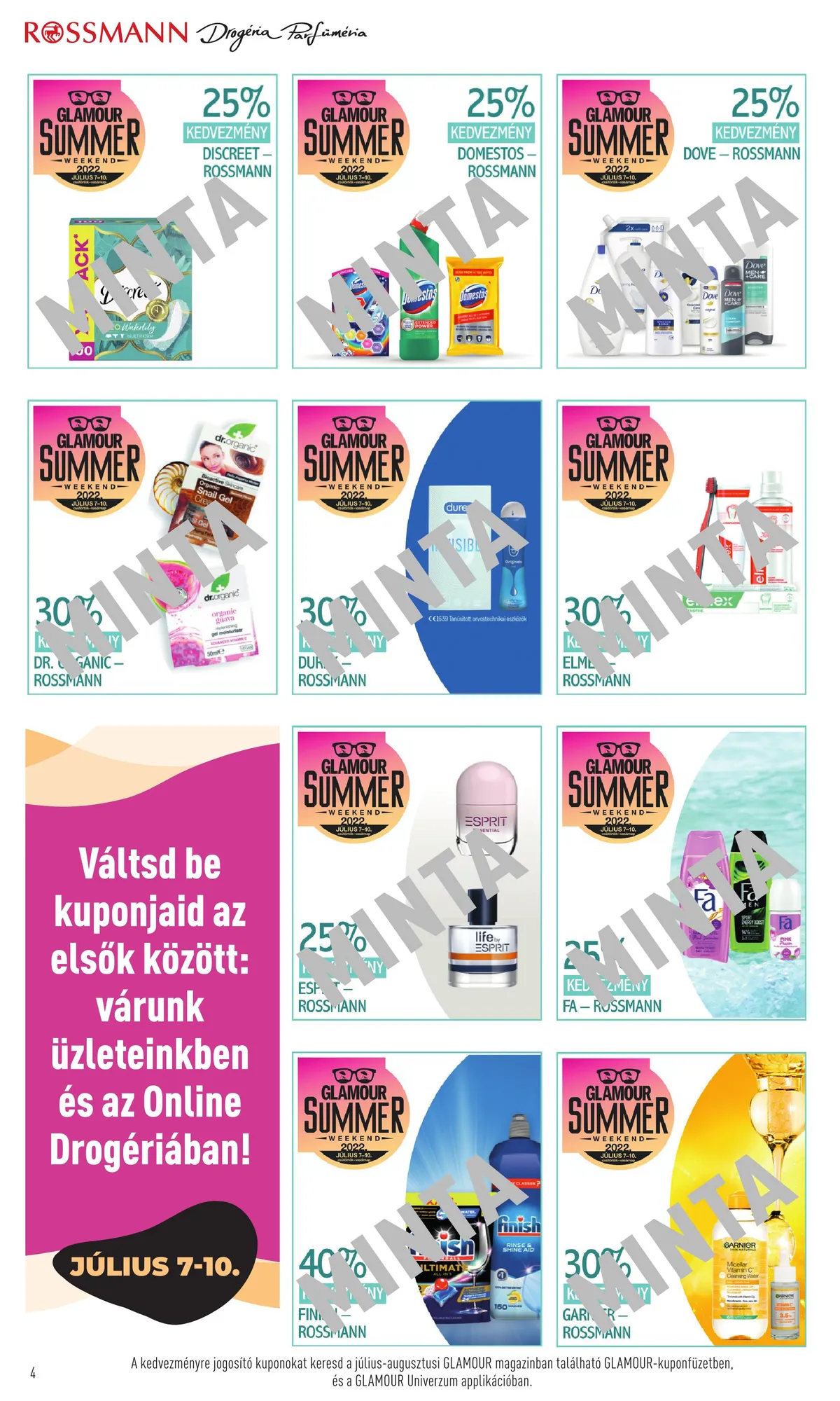 Rossmann akciós újság Glamour napok 07.07–07.10 – 4. oldal