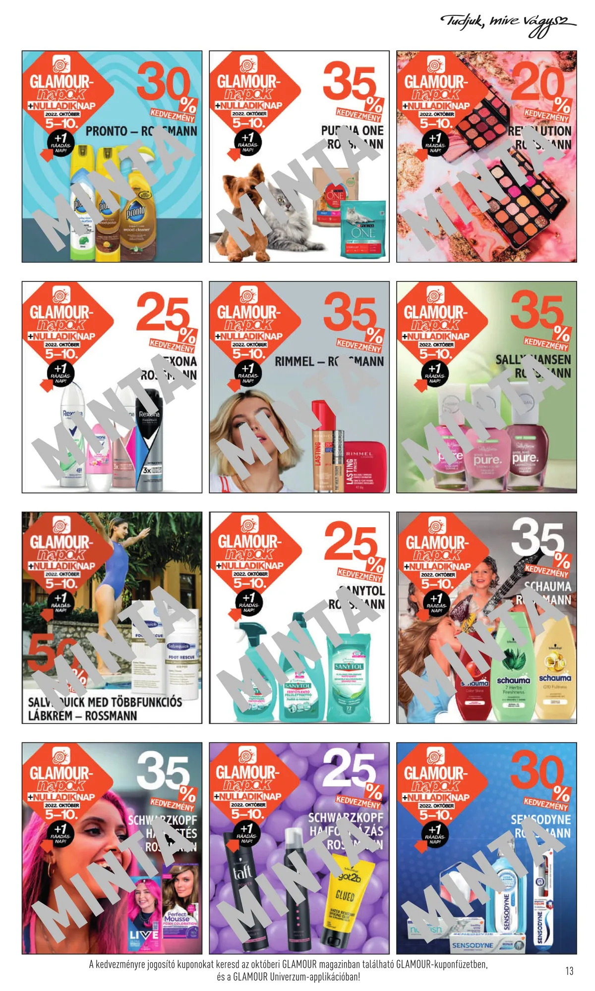 Rossmann akciós újság Glamour napok 10.05–10.10 – 13. oldal