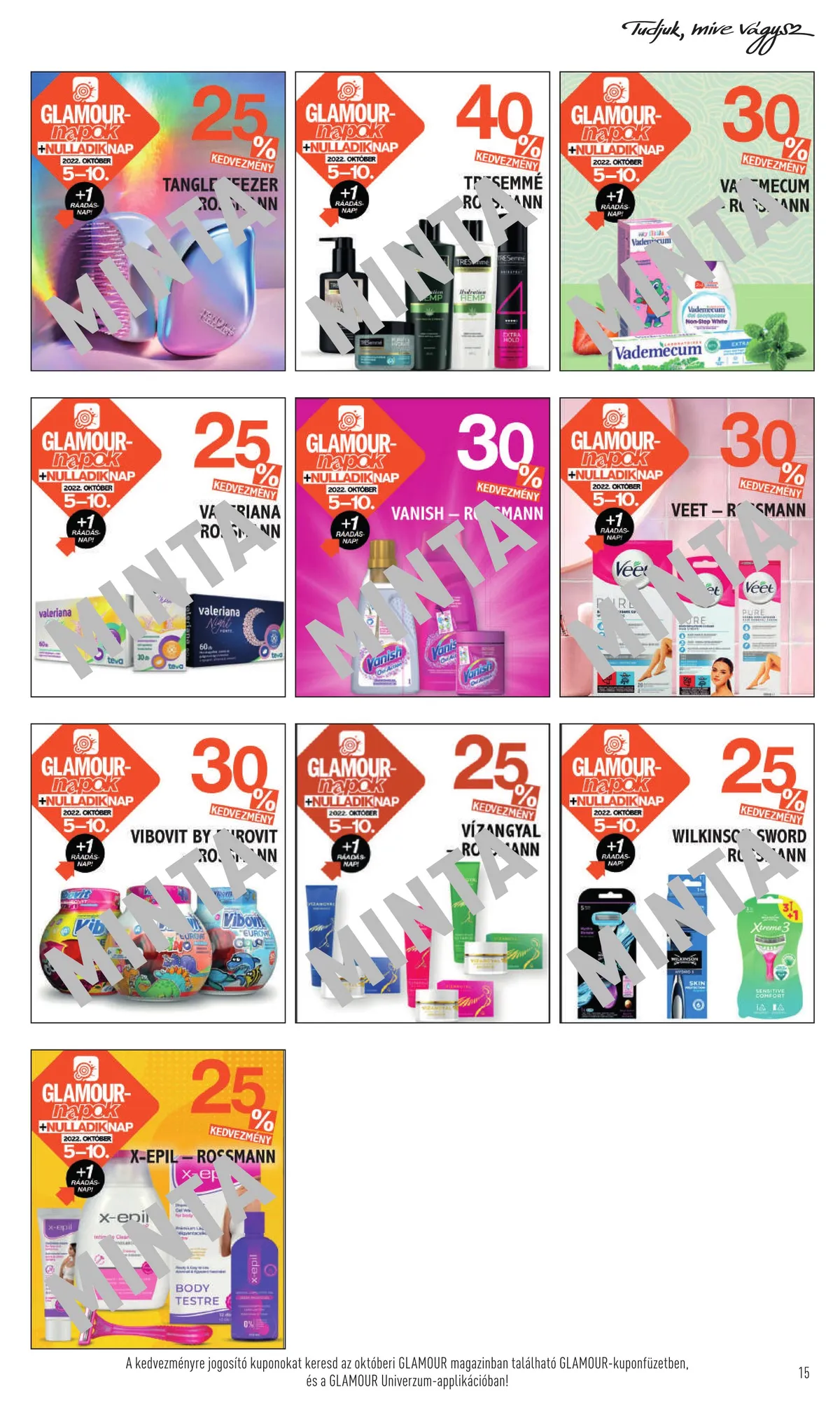 Rossmann akciós újság Glamour napok 10.05–10.10 – 15. oldal