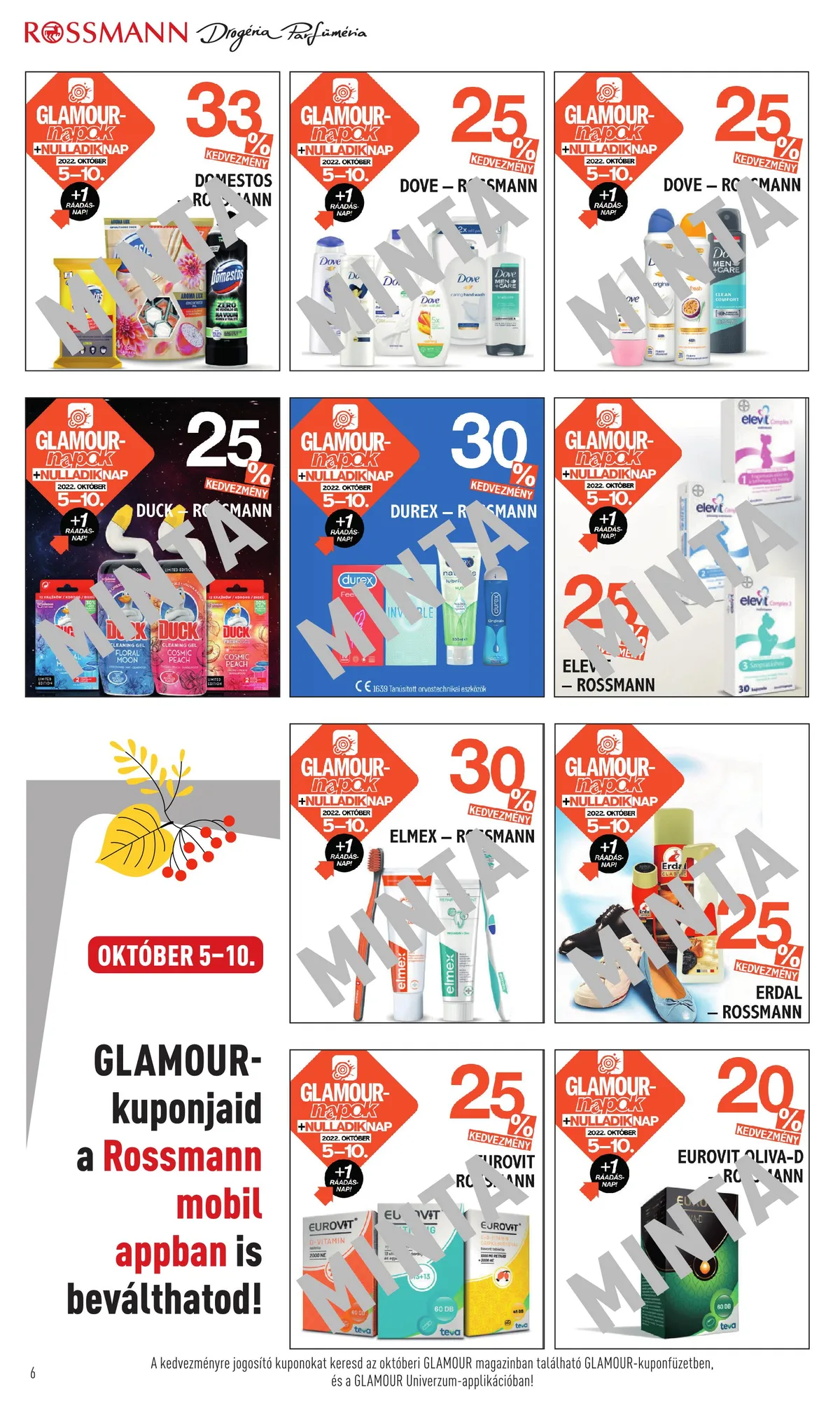 Rossmann akciós újság Glamour napok 10.05–10.10 – 6. oldal
