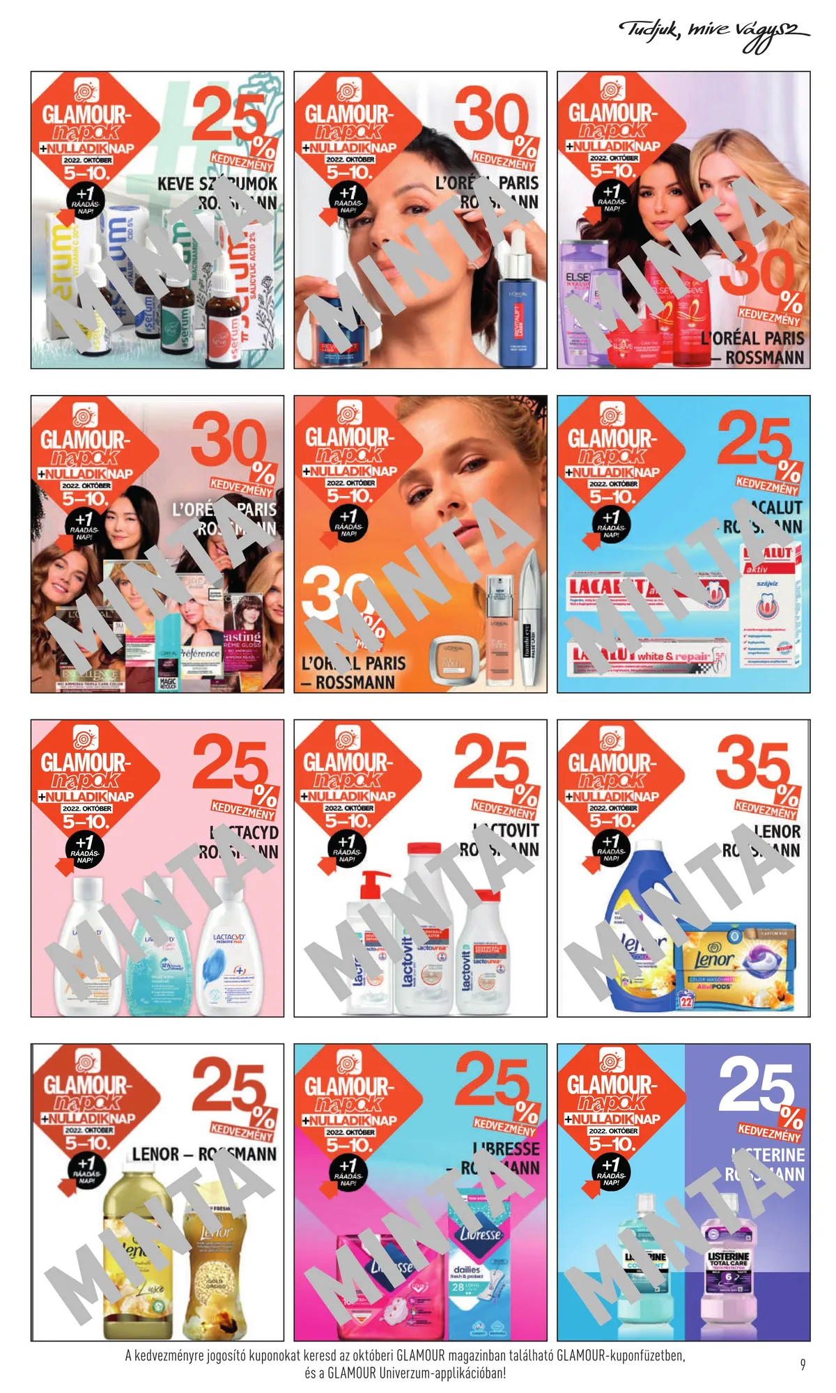Rossmann akciós újság Glamour napok 10.05–10.10 – 9. oldal
