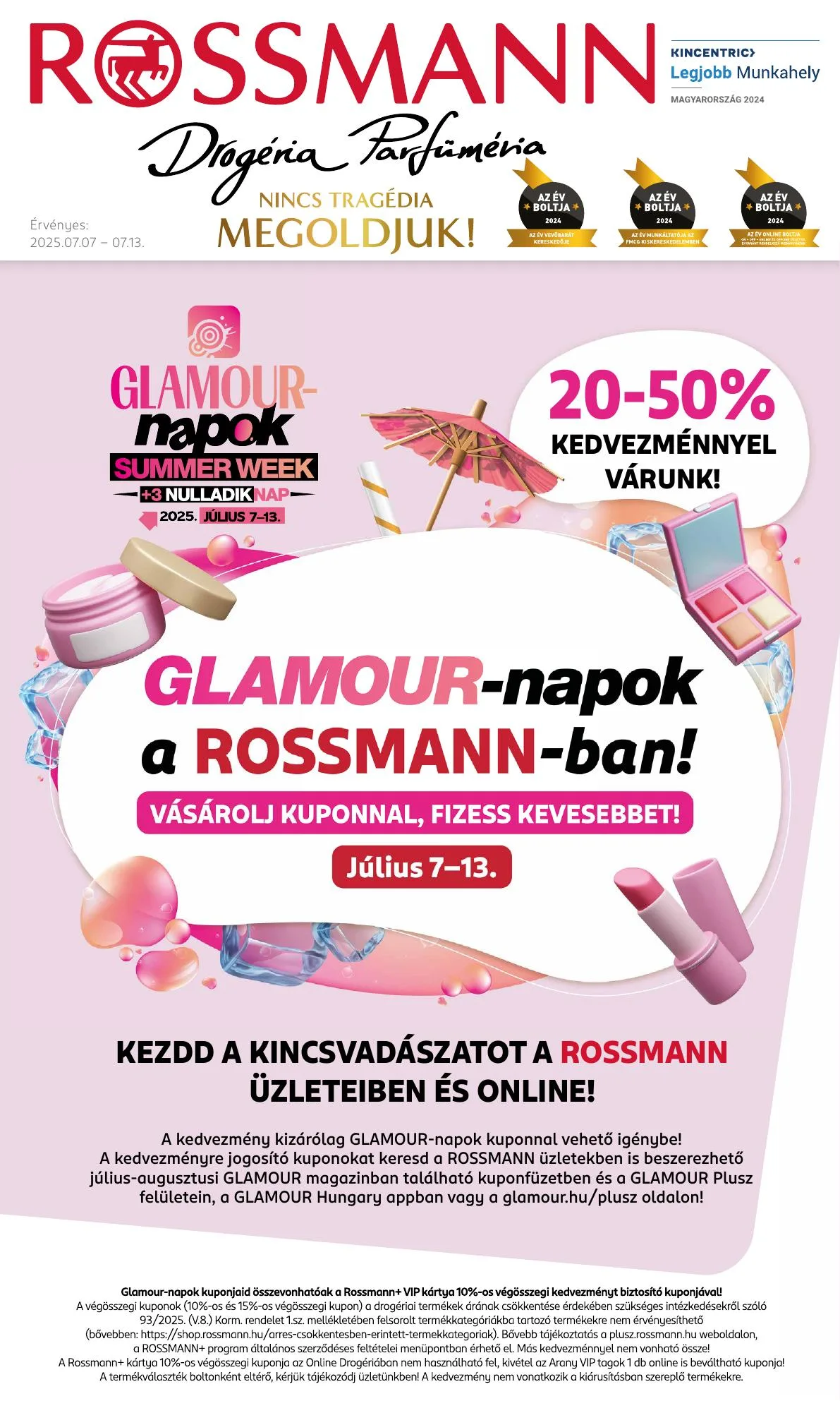 Rossmann akciós újság Glamour napok 07.07–07.13