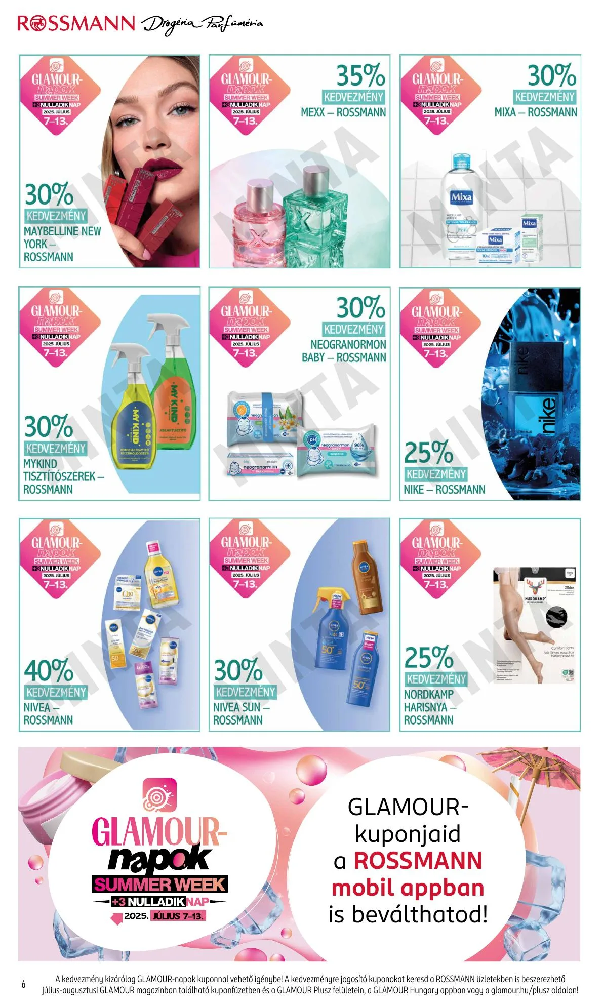 Rossmann akciós újság Glamour napok 07.07–07.13 – 6. oldal