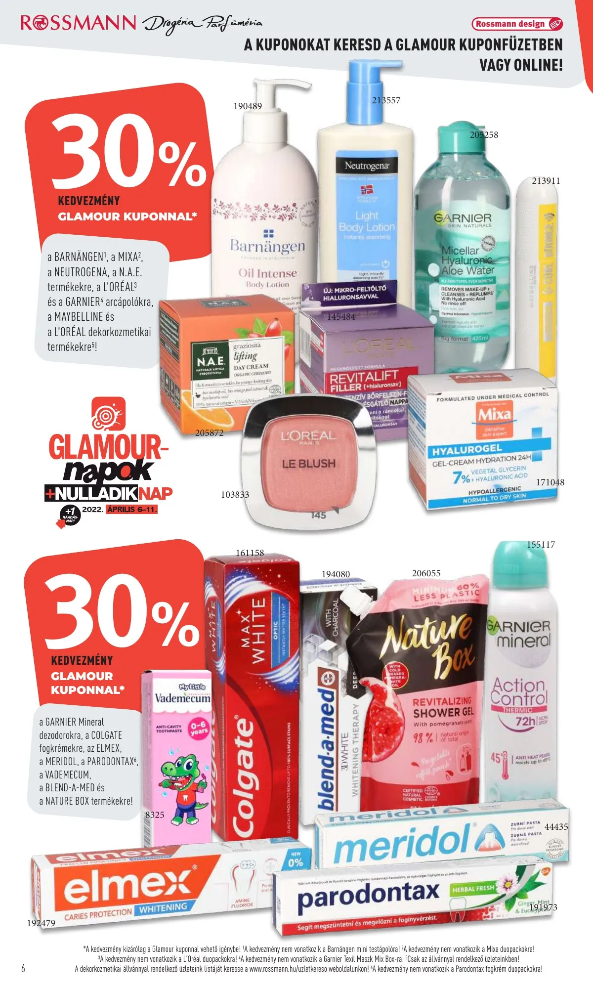 Rossmann akciós újság Glamour napok2 04.06–04.11 – 6. oldal