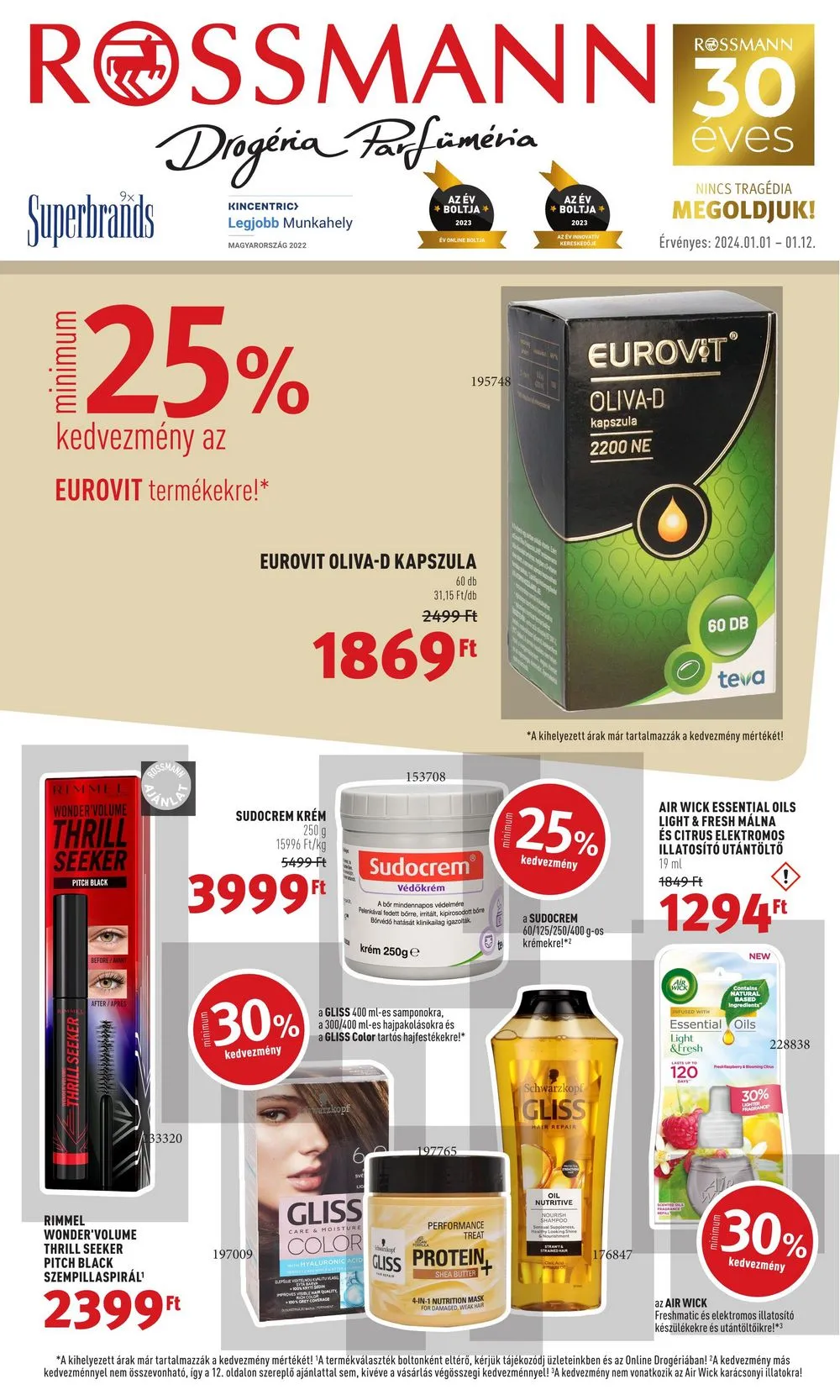 Rossmann akciós újság Parfumeria 01.01–01.12