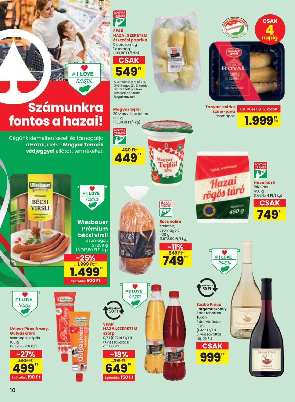 Spar akciós újság 08.14–08.19 – 10. oldal