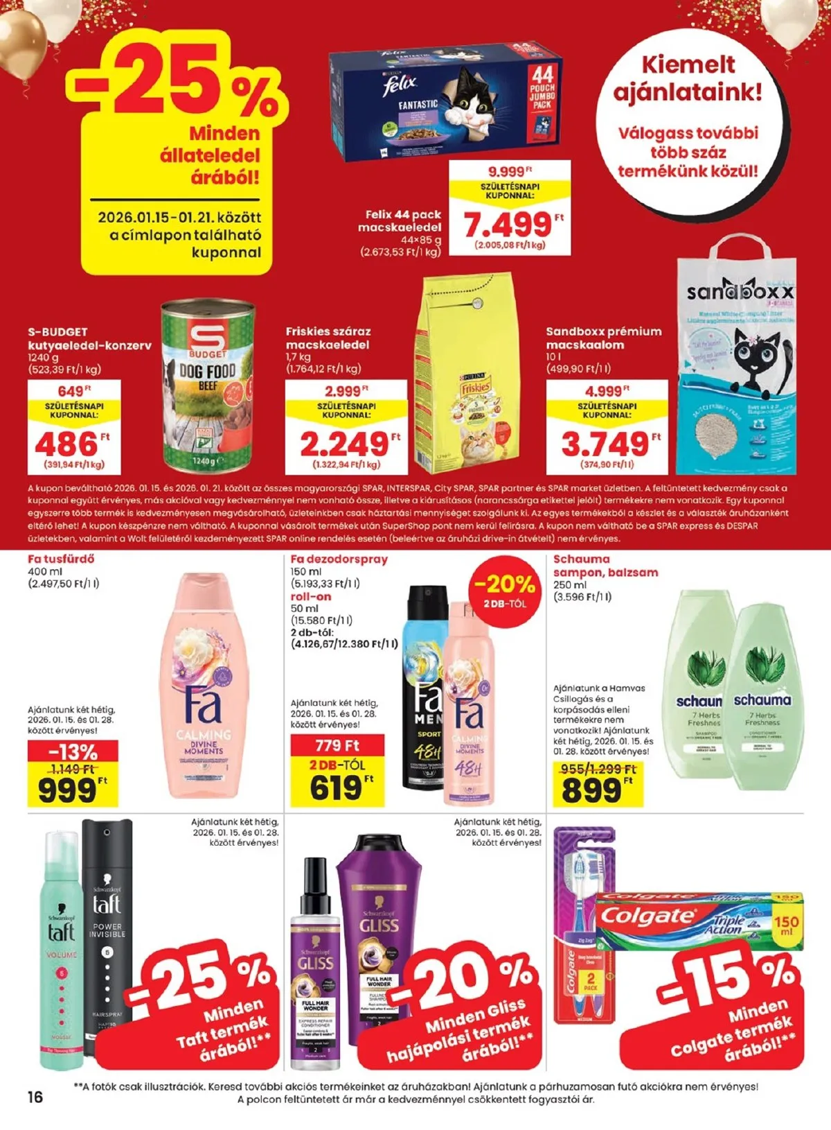 Spar akciós újság 01.15–01.21 – 16. oldal