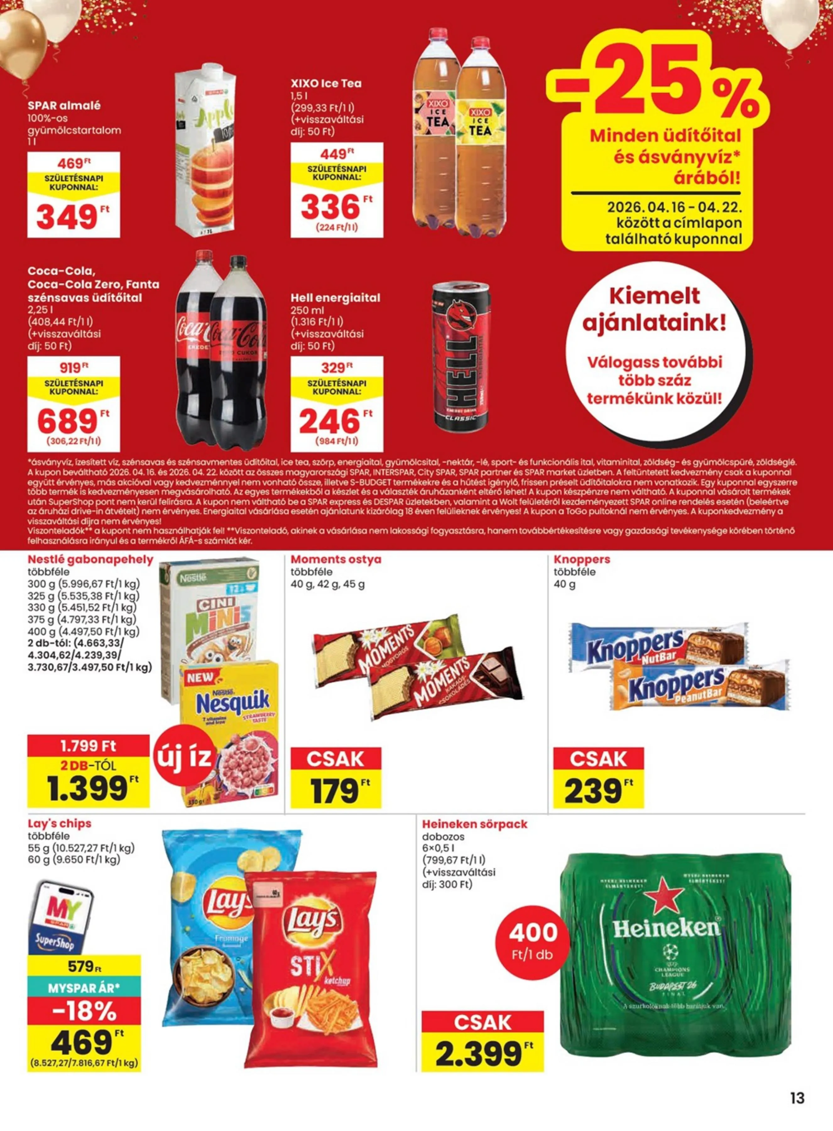 Spar akciós újság 04.16–04.22 – 13. oldal