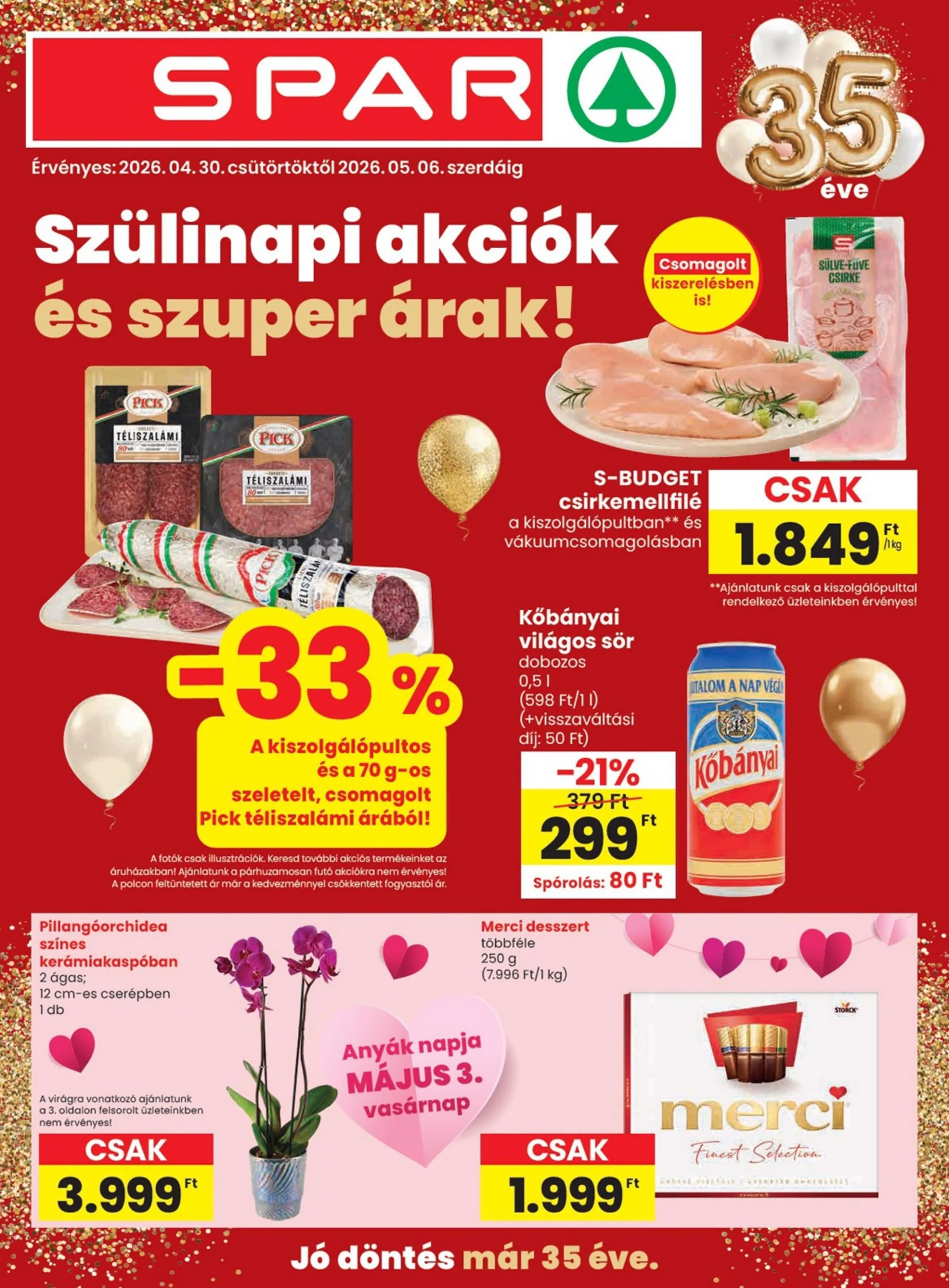 Spar akciós újság 04.30–05.06 – 1. oldal
