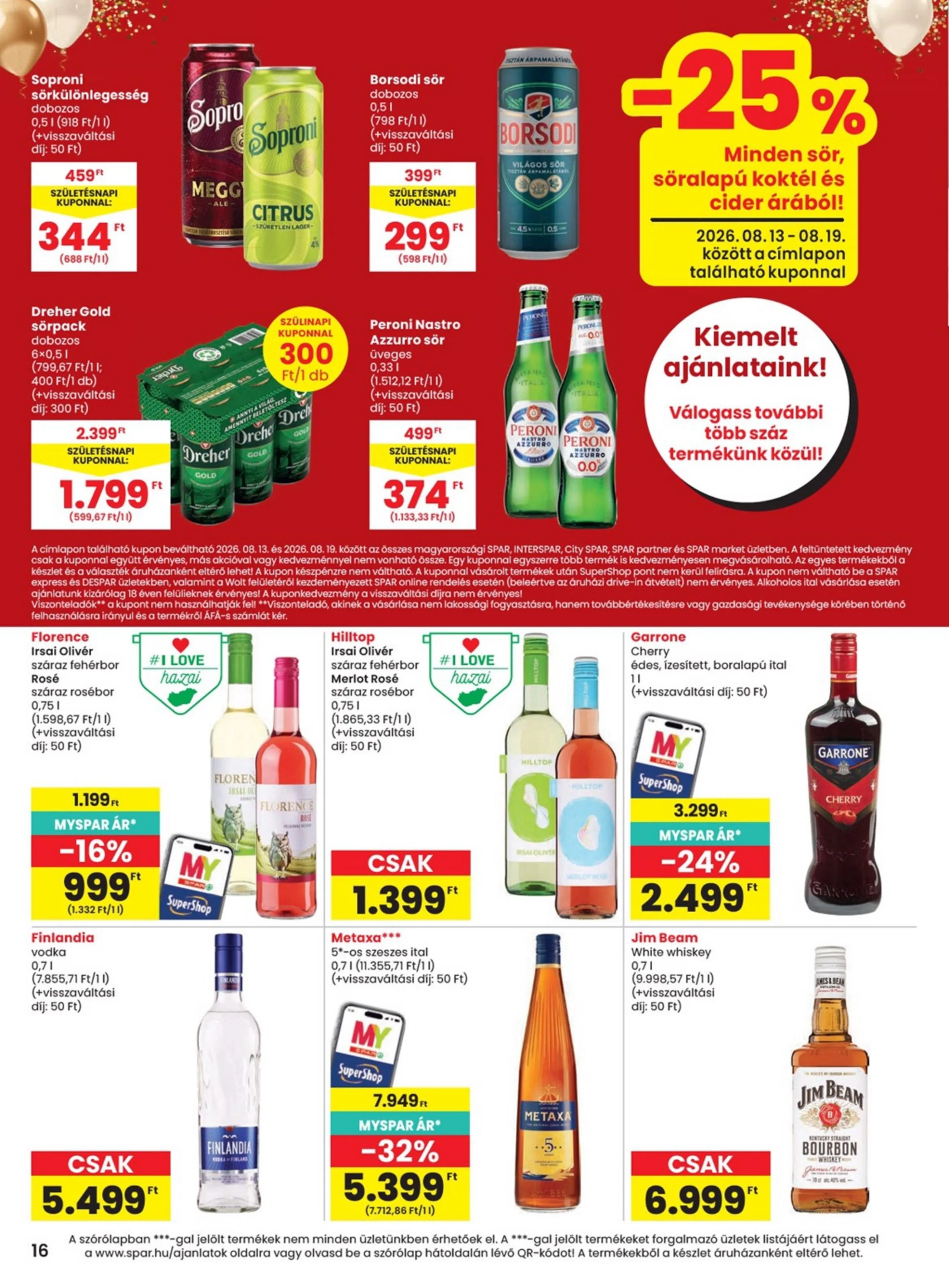 Spar akciós újság 08.13–08.19 – 16. oldal