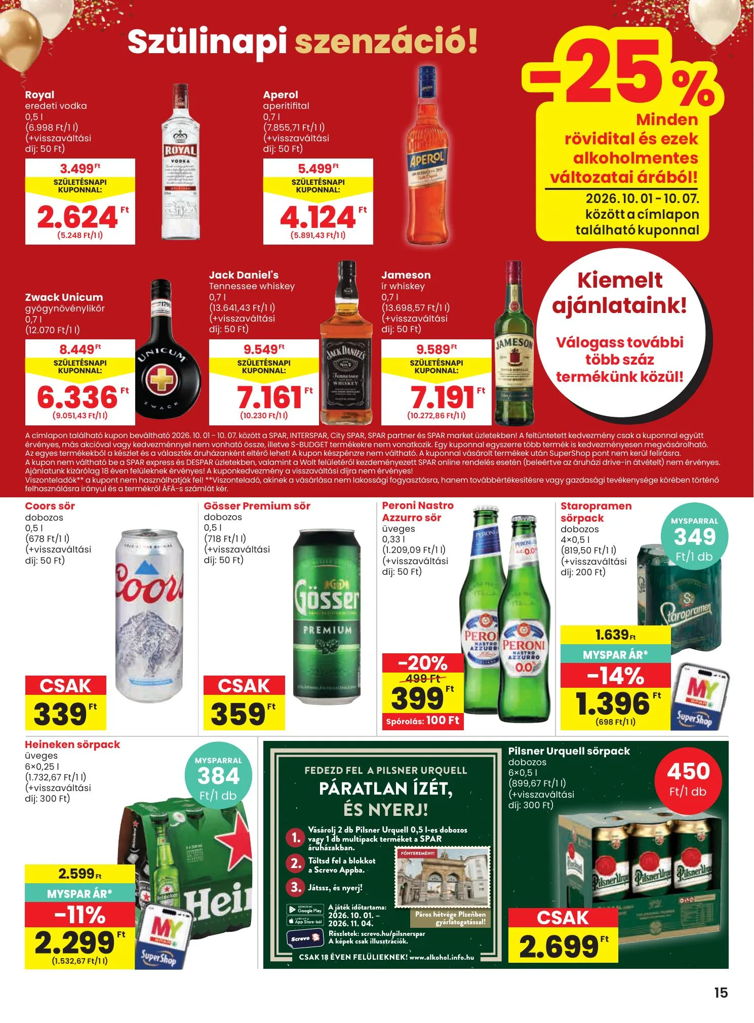 Spar akciós újság 10.01–10.07 – 15. oldal