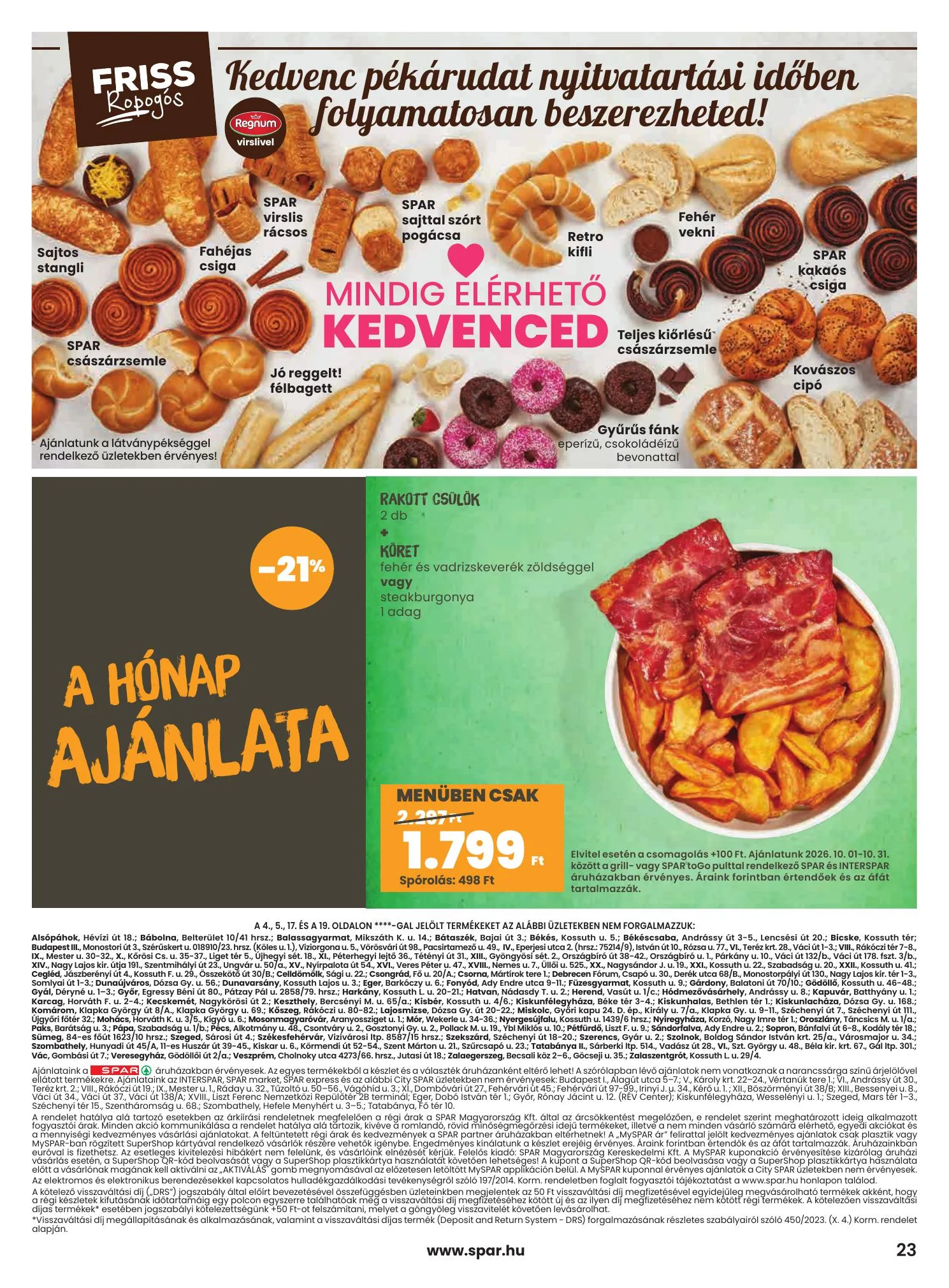 Spar akciós újság 10.01–10.07 – 23. oldal