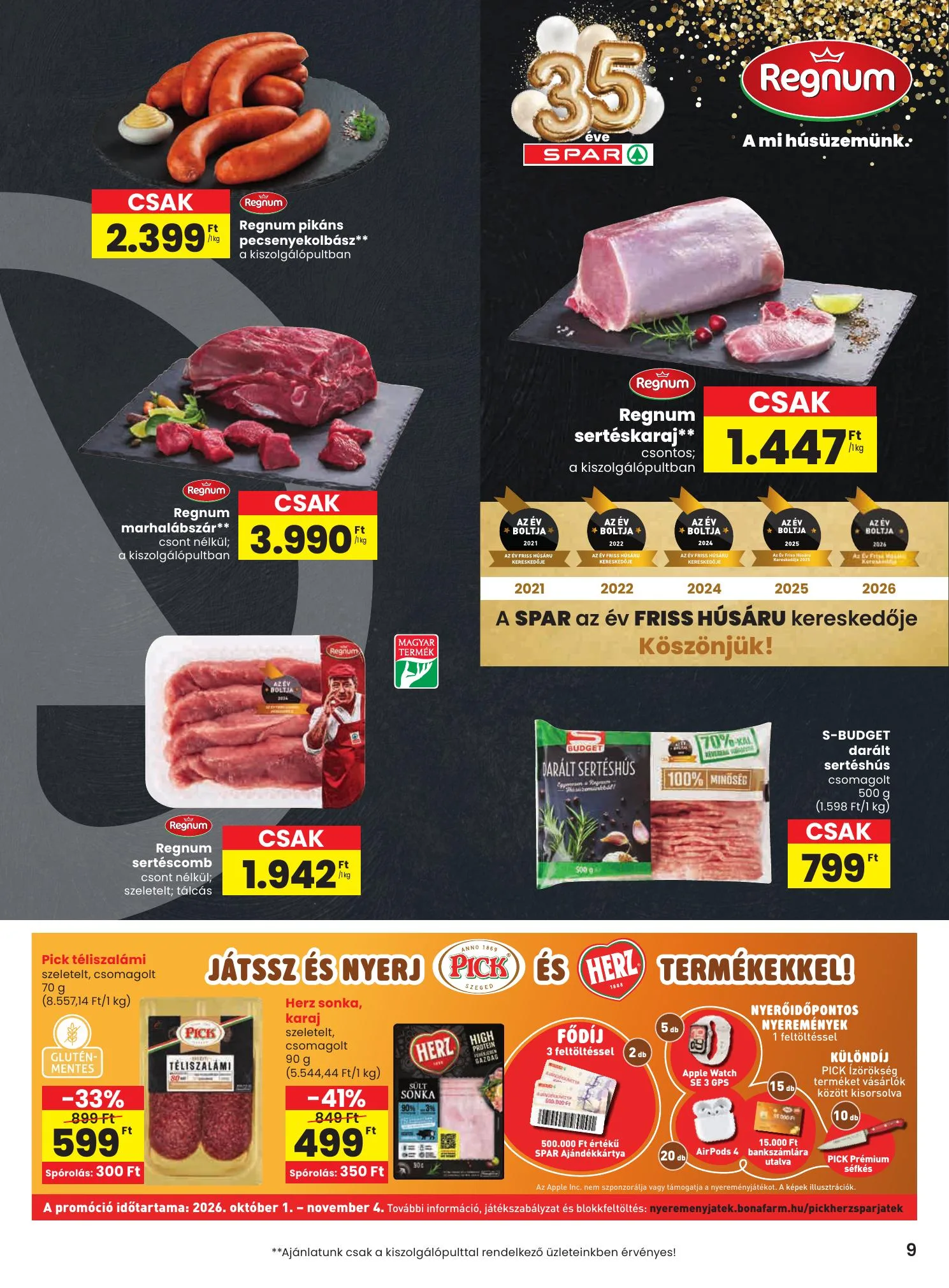 Spar akciós újság 10.01–10.07 – 9. oldal