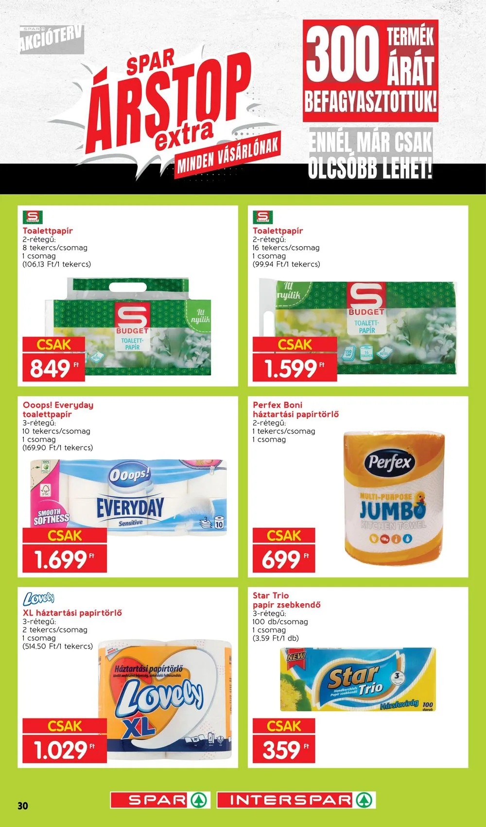 Spar akciós újság Arstop Extra 01.02–03.31 – 30. oldal