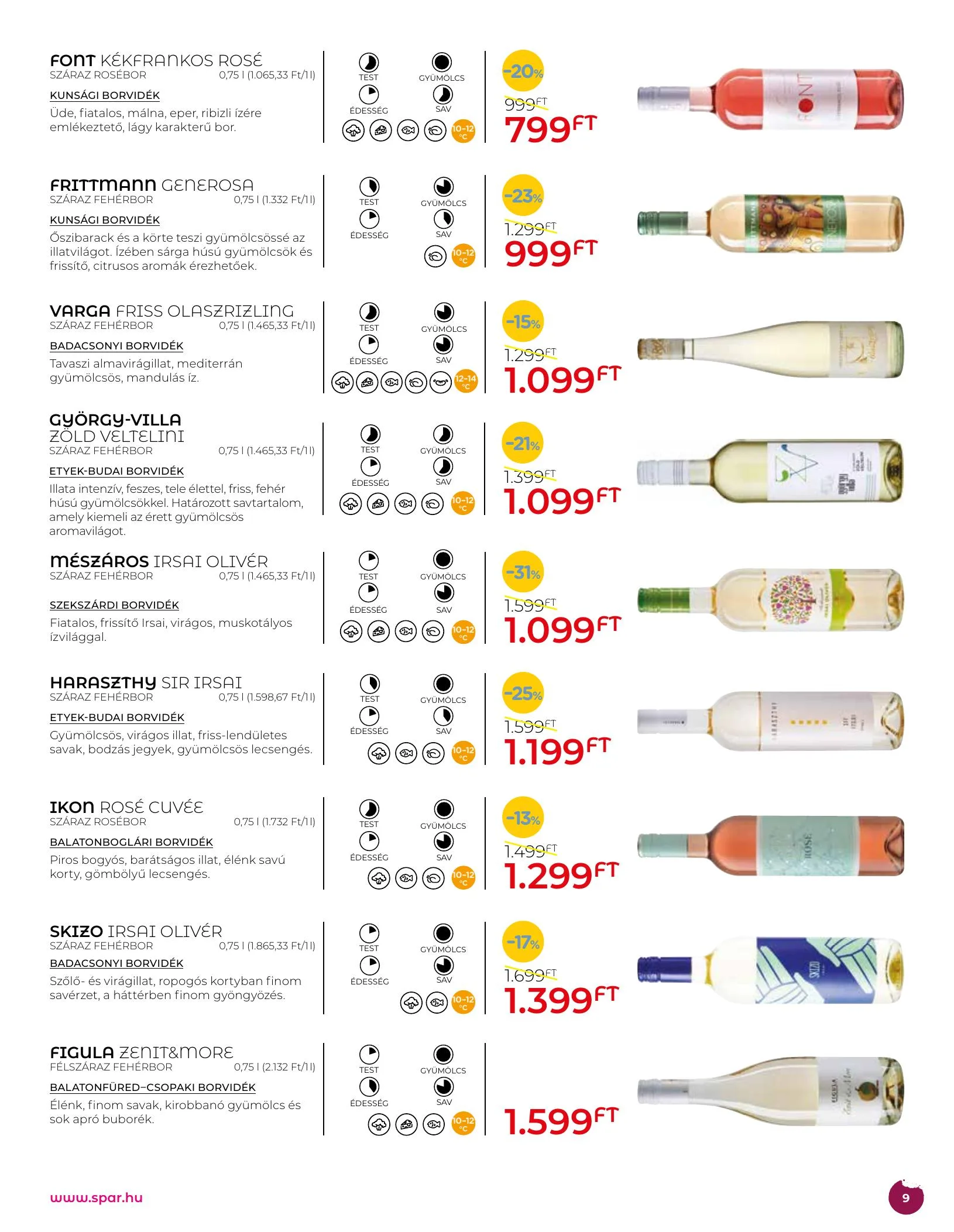 Spar akciós újság Borkatalogus 04.28–05.12 – 9. oldal