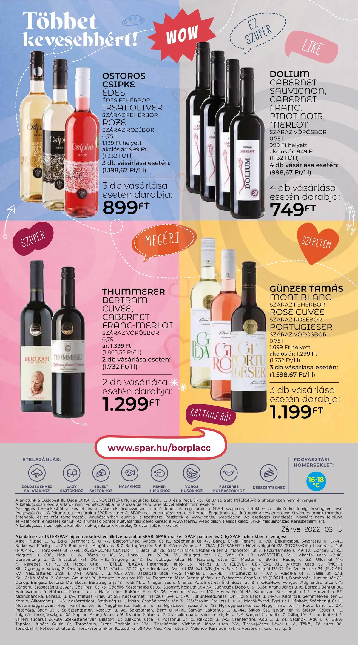 Spar akciós újság Borkatalogus 03.03–03.16 – 8. oldal