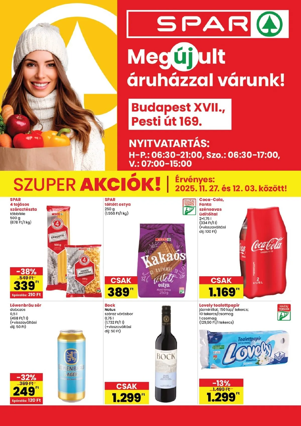 Spar akciós újság BP Pesti ut megujulas 11.27–12.03
