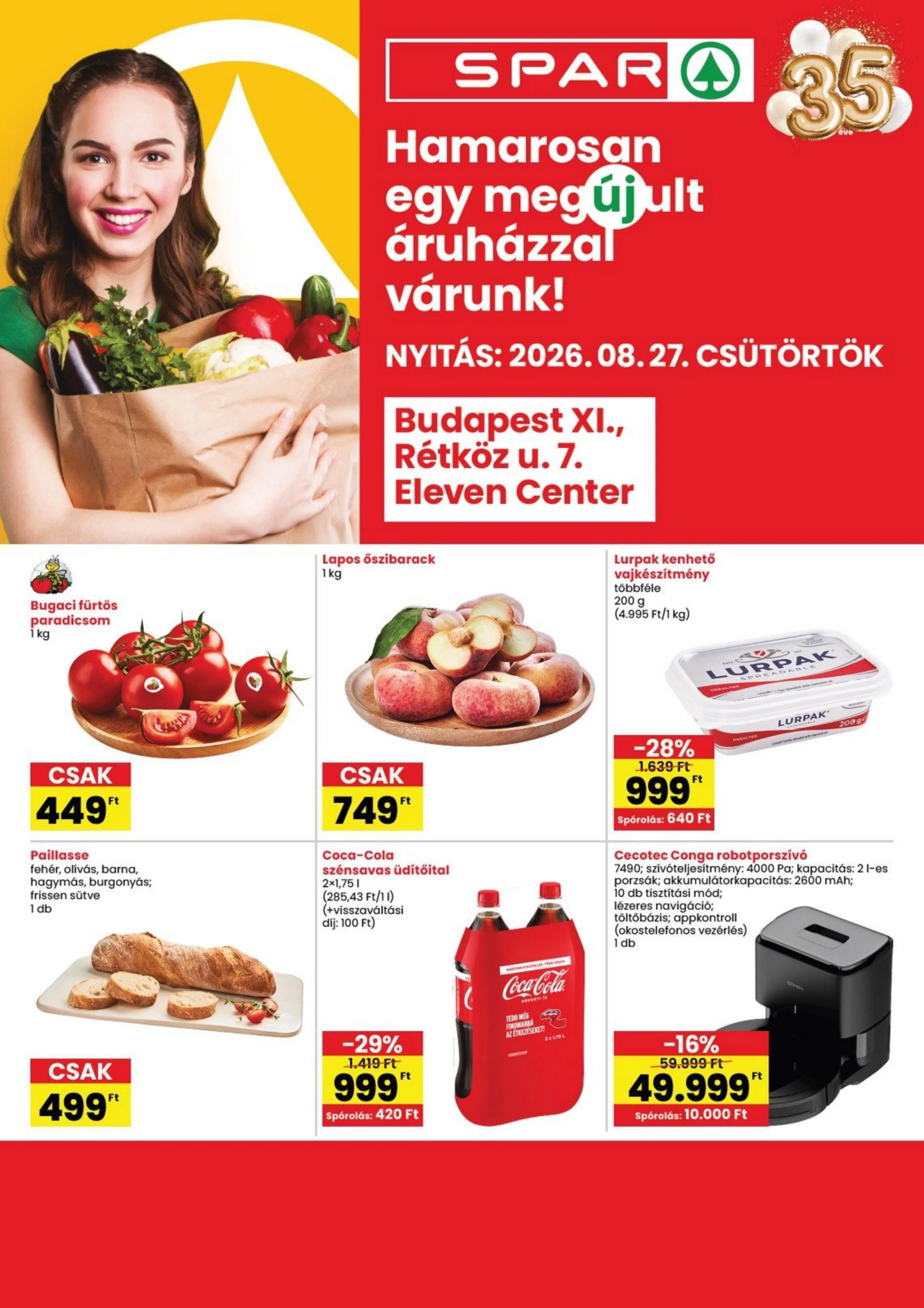 Spar akciós újság Bp. XI Retkoz utca ujranyitas 08.27–09.02