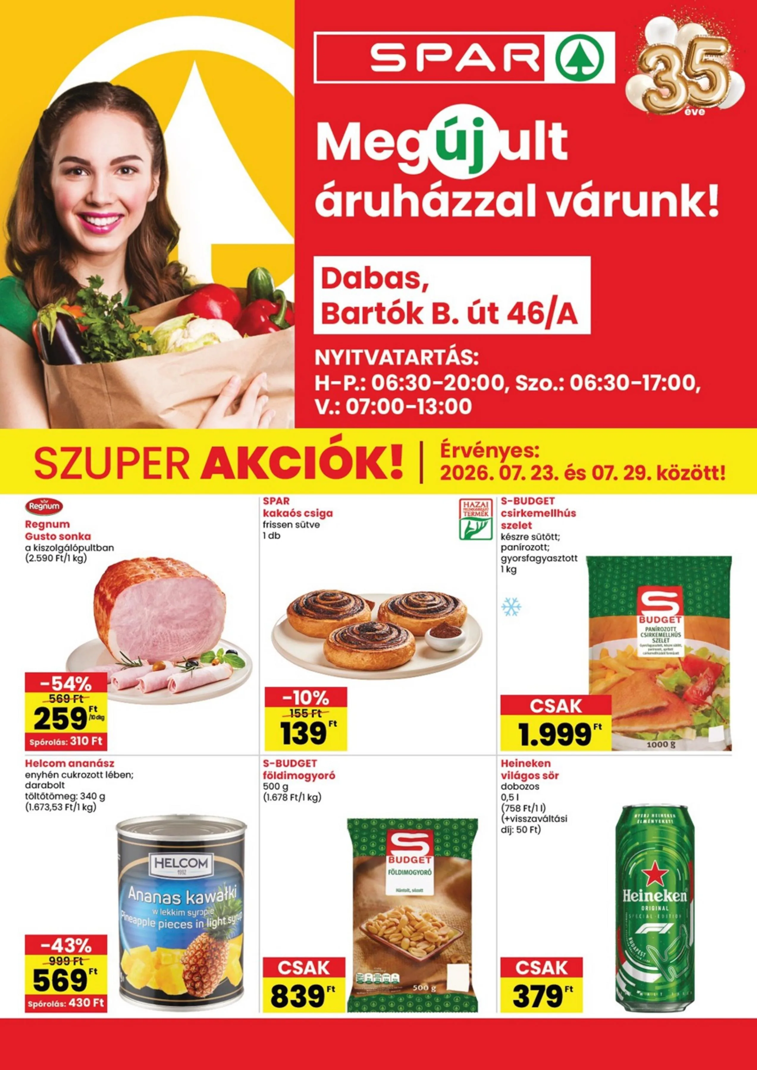 Spar akciós újság Dabas 07.23–07.29