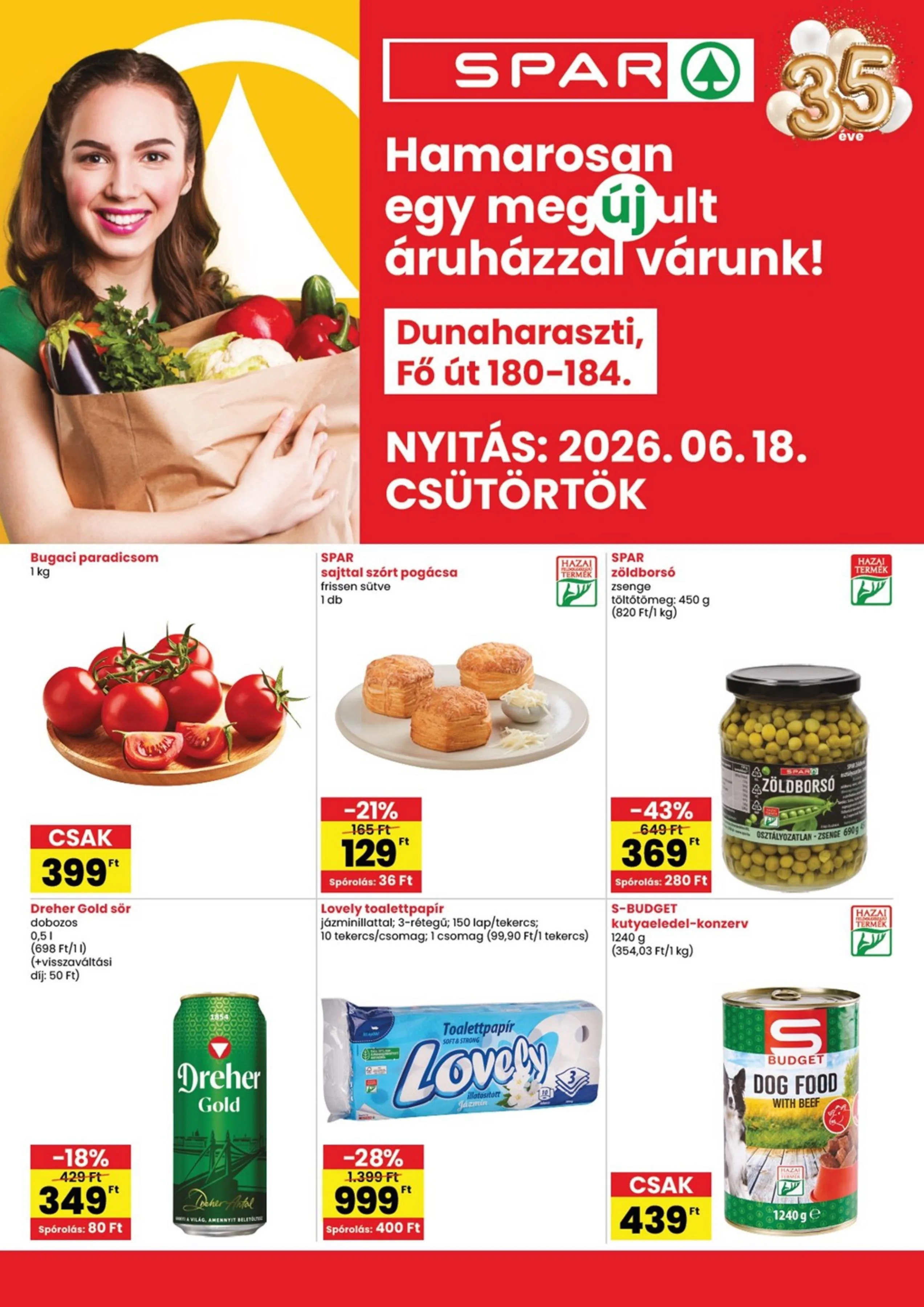 Spar akciós újság Dunaharaszti megujulas 06.18–06.24