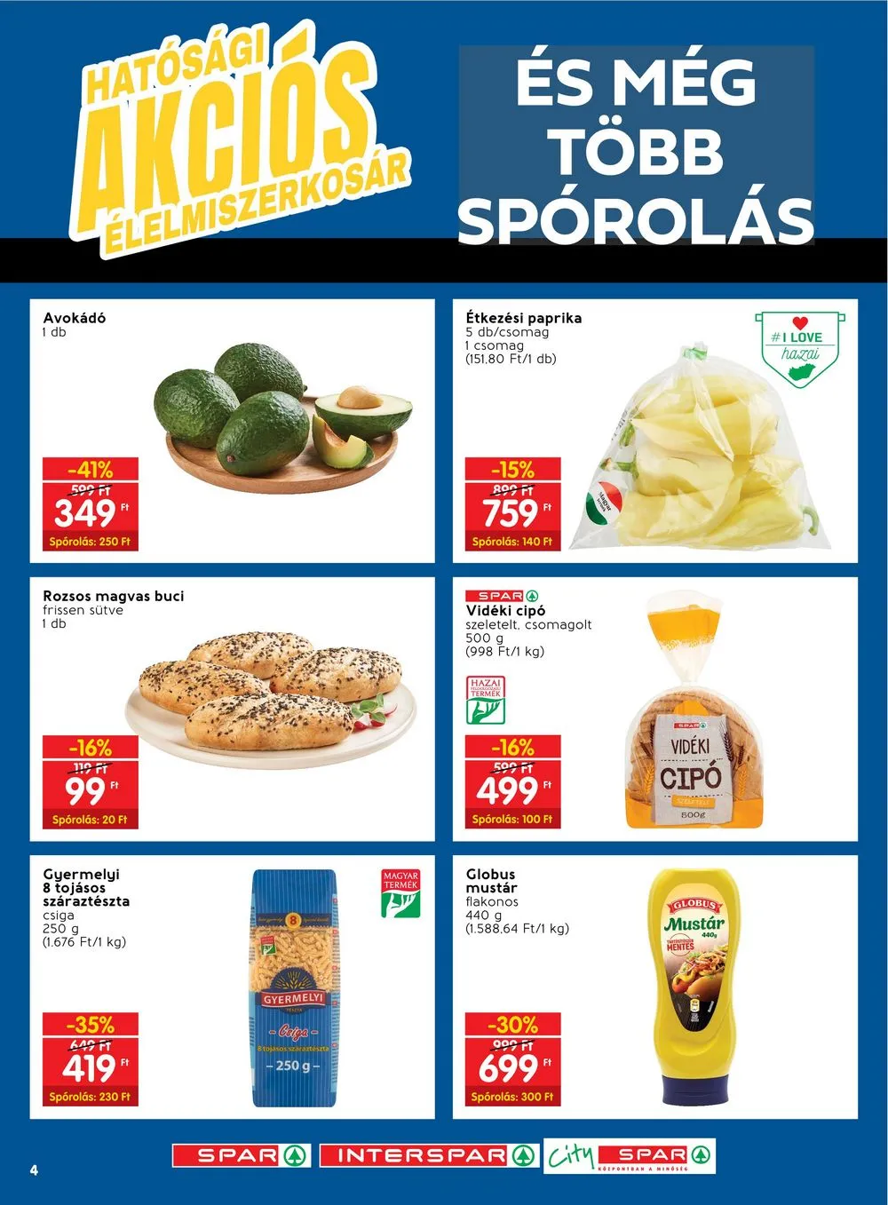Spar akciós újság Elelmiszerkosar 03.21–04.03 – 4. oldal