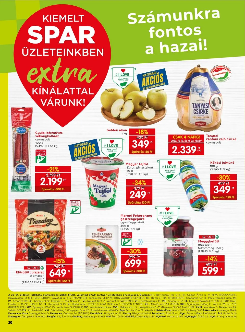 Spar akciós újság Extra 10.19–10.25