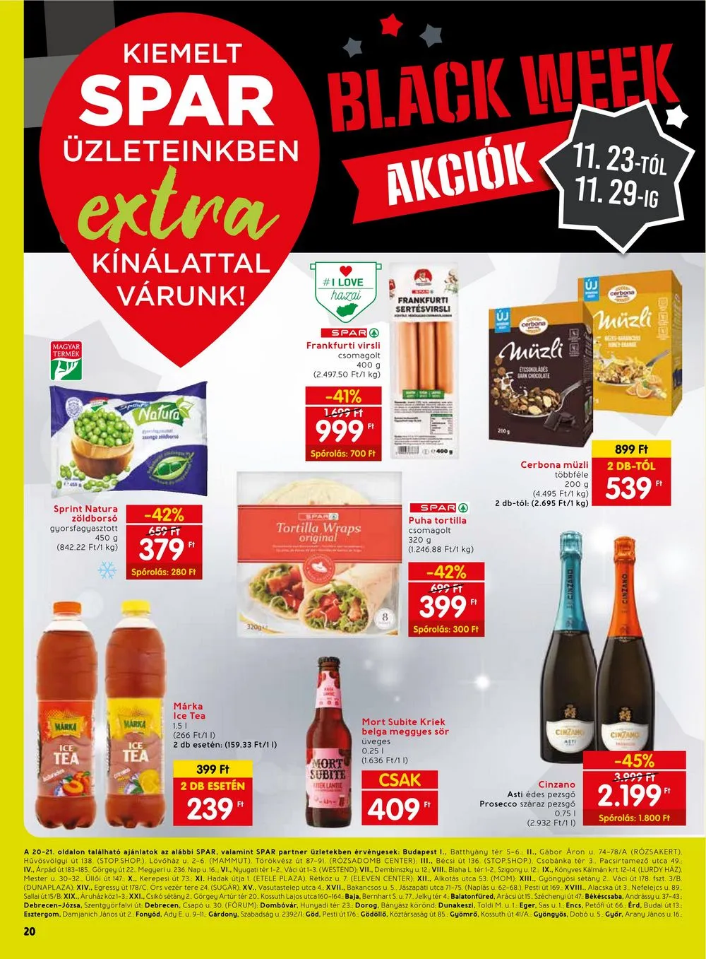 Spar akciós újság Extra 11.23–11.29