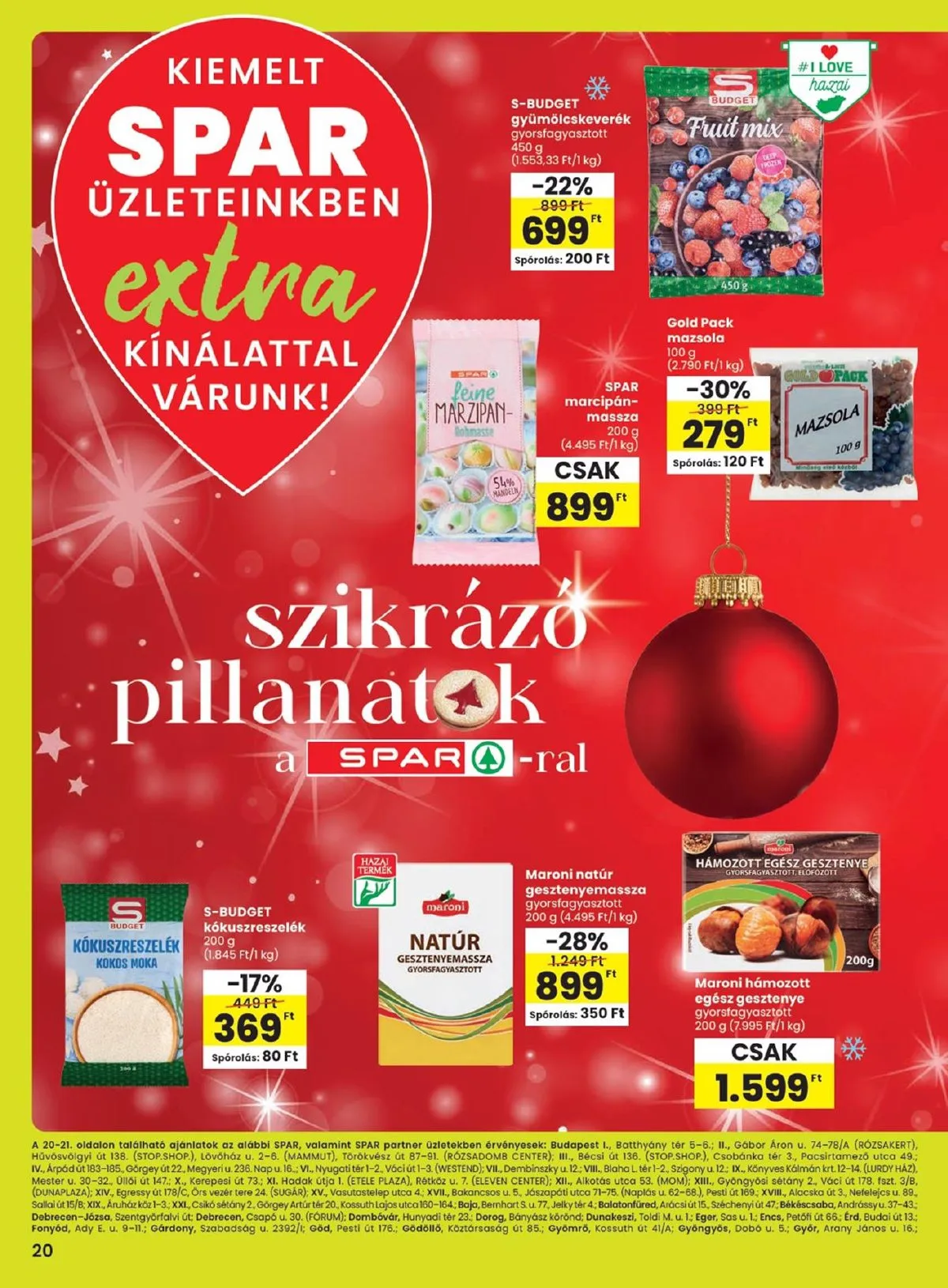 Spar akciós újság Extra 11.21–11.27