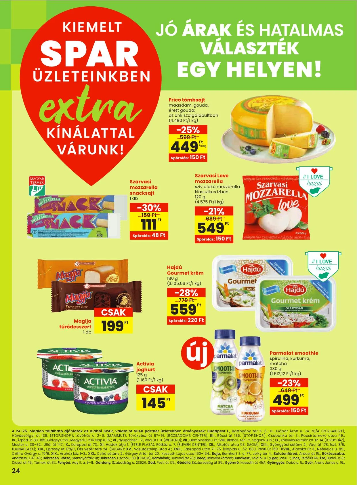 Spar akciós újság Extra 09.25–10.01
