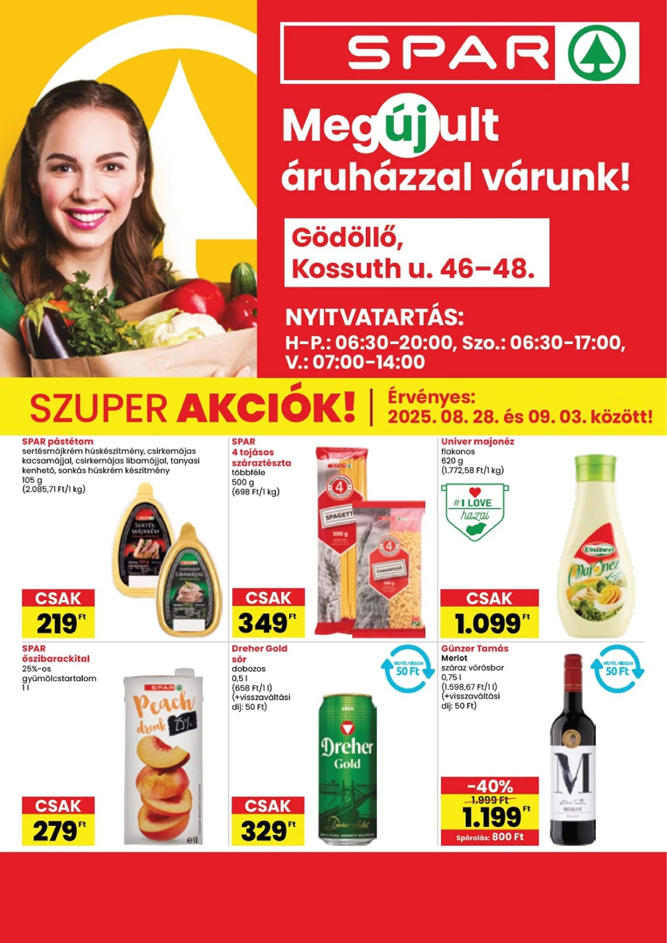 Spar akciós újság Godollo megujulas 08.28–09.03