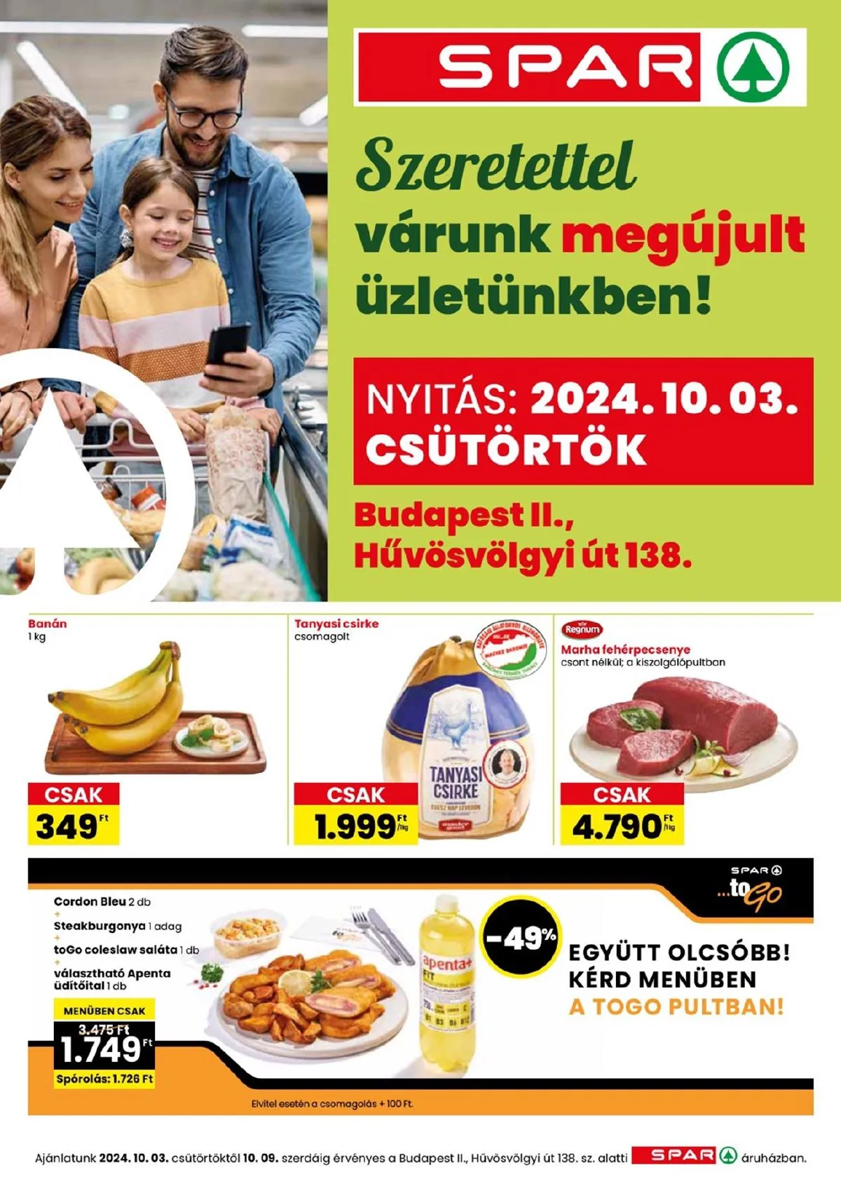 Spar akciós újság Huvosvolgy ujranyitas 10.03–10.09