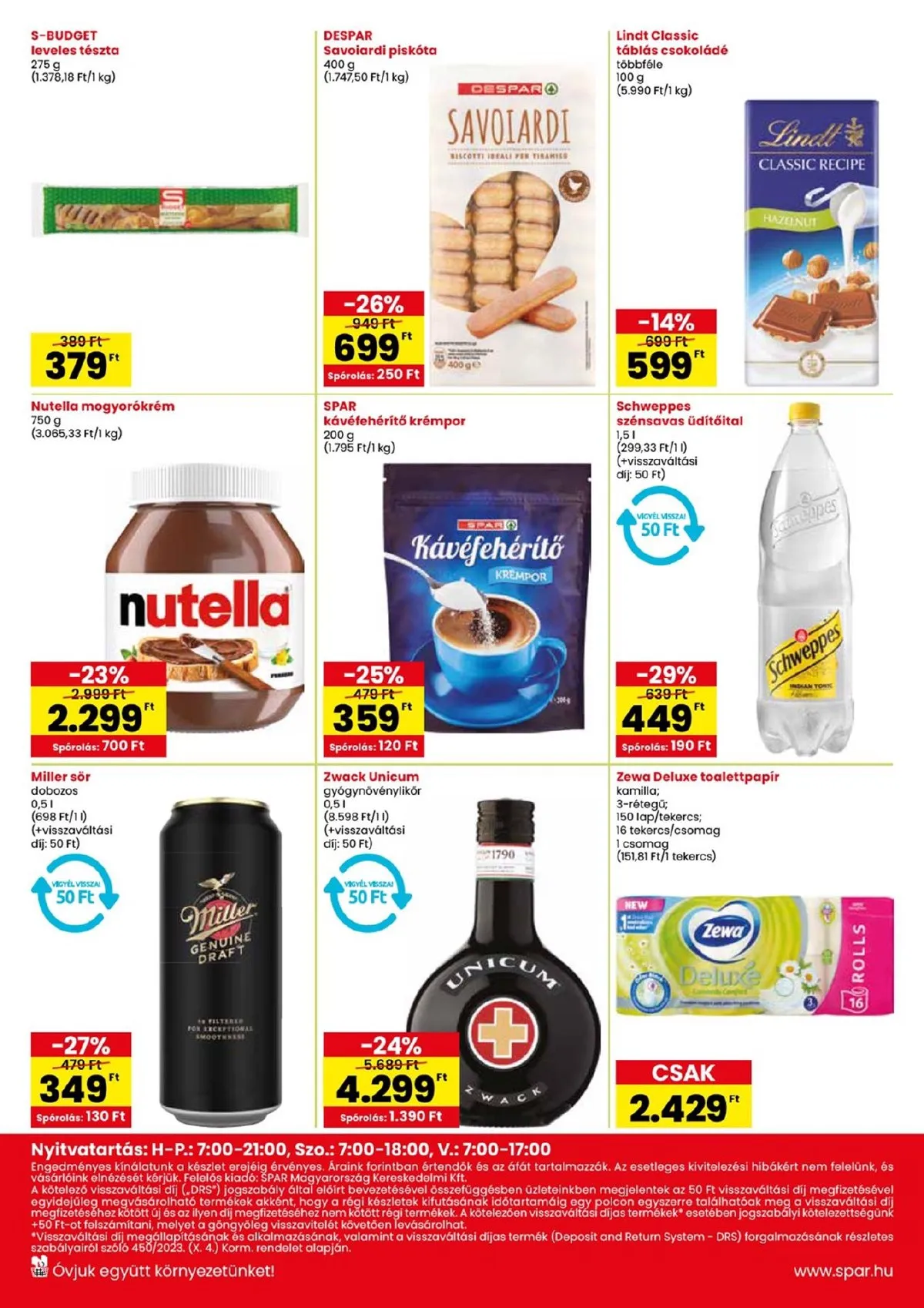 Spar akciós újság Huvosvolgy ujranyitas 10.03–10.09 – 4. oldal